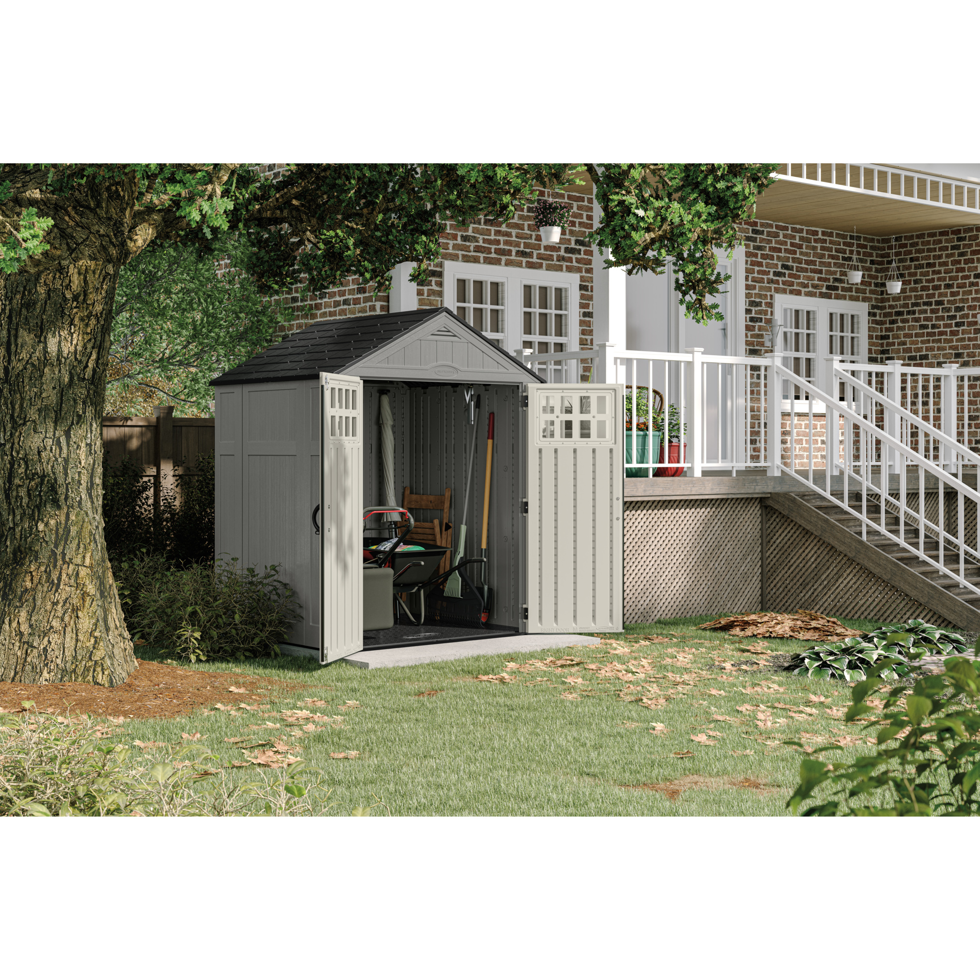 Suncast, Everett Storage Shed, Center Height 92.75 Ft, Canopy Material 