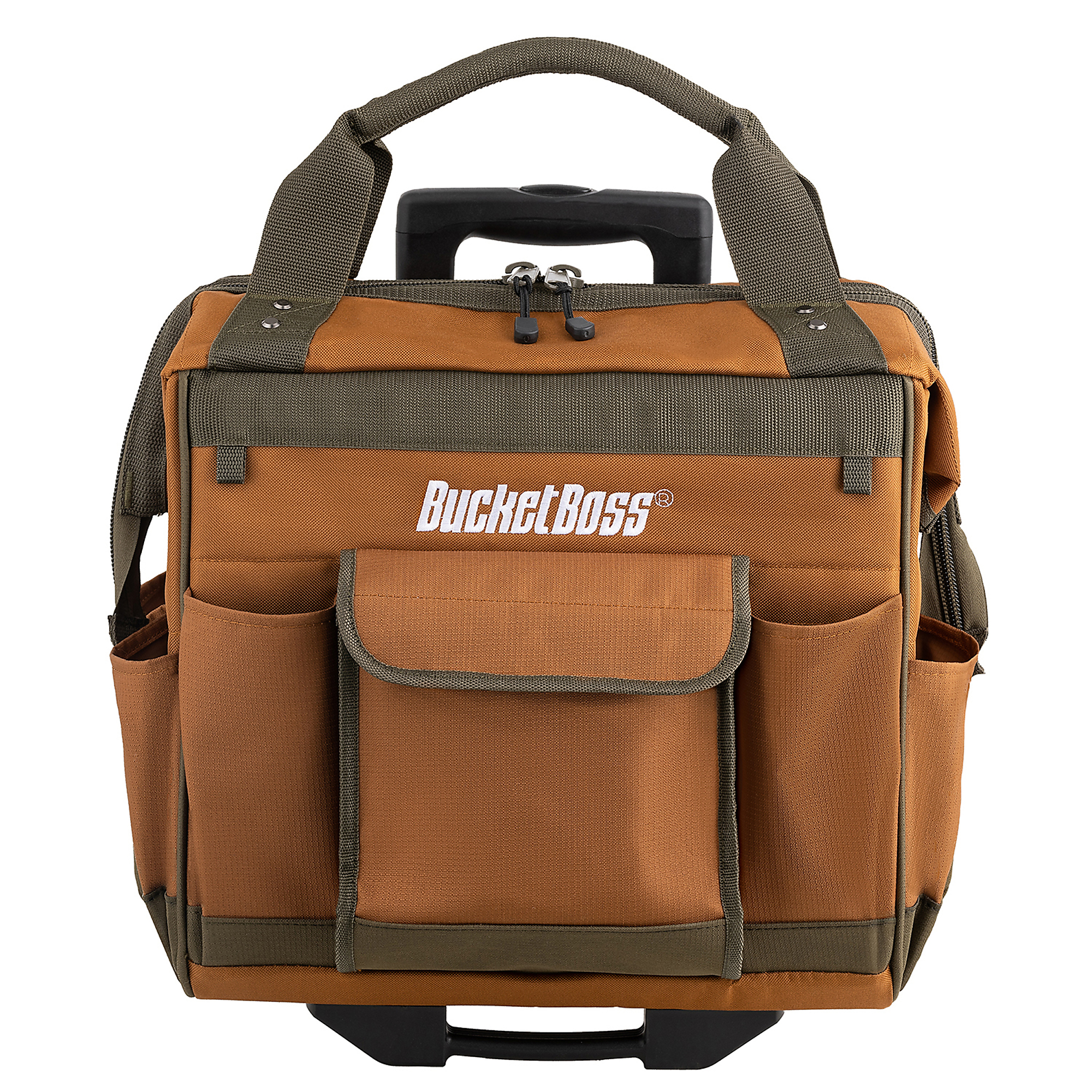 Bucket Boss, 14in. Rolling Tool Bag, Color Brown, Pockets (qty.) 15 Material Poly, Model# 65014
