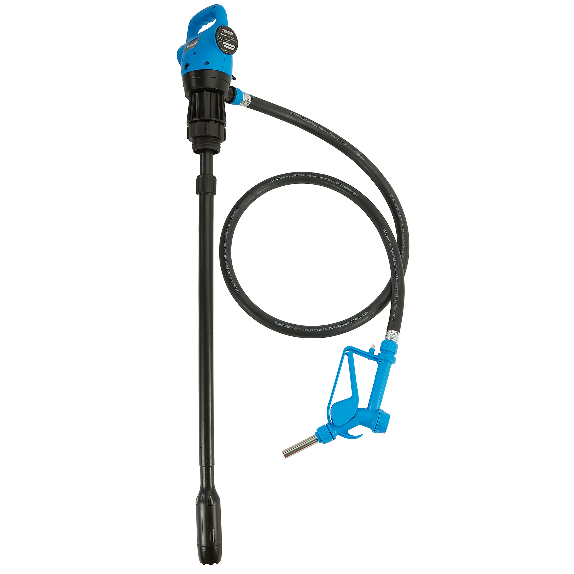 Strongway Electric Drum Pump, 4 GPM, 110 Volts, Manual Nozzle