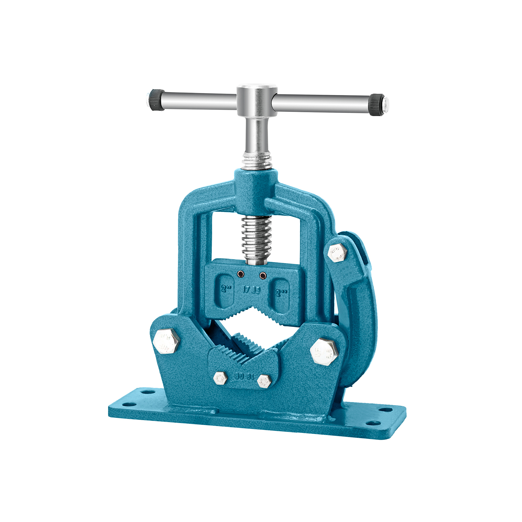 KANCA Pipe Vise - 2ft., 2in. Jaw Width, 2in. Jaw Capacity, Hardened Steel, Self-Locking Screws, Model# Pipe Vise