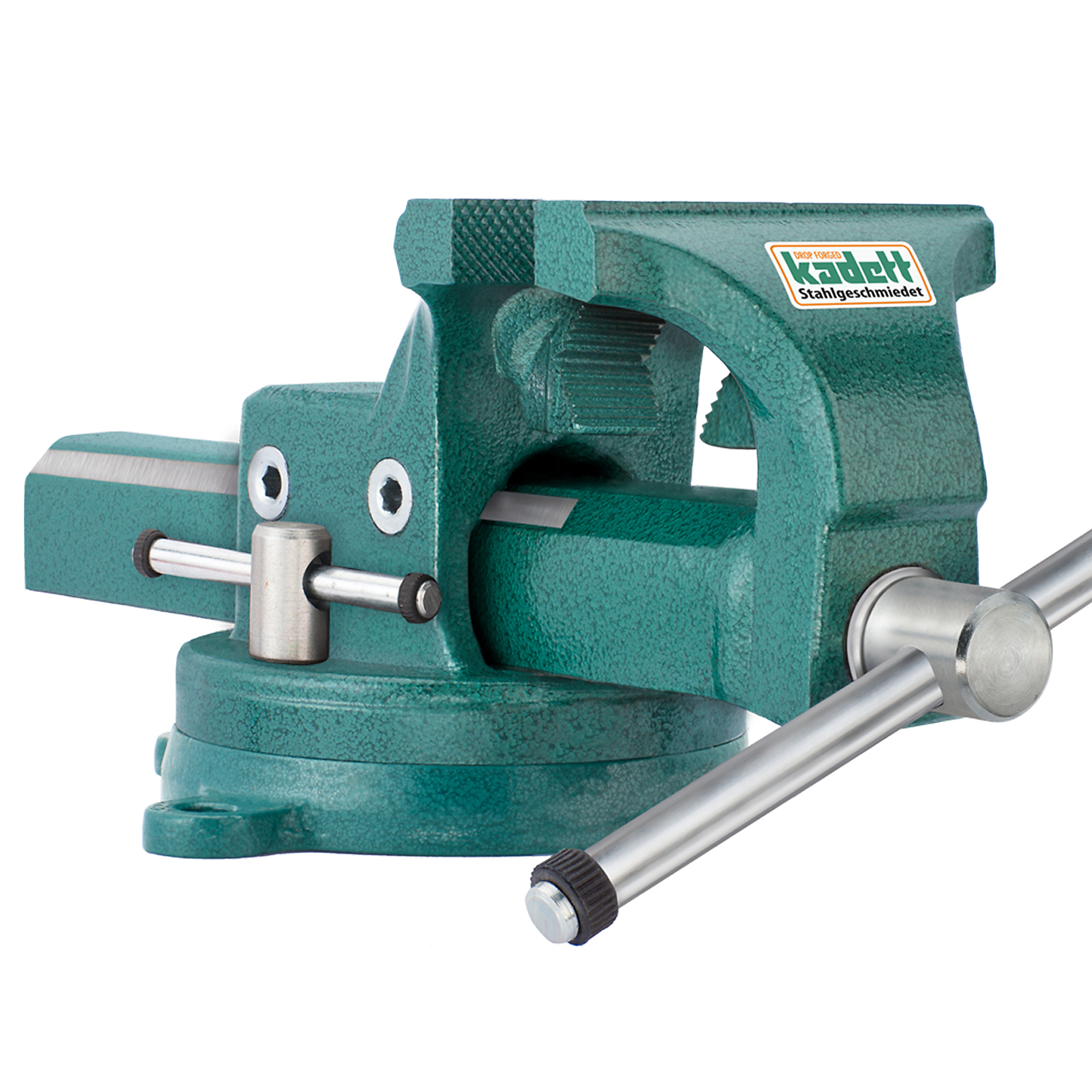 KANCA Kadett Plumber's Vise with Swivel Base - 5in. Jaw Width, 6in. Jaw Capacity, Drop-Forged Steel, Model# Kadett Pipe and Bench Vise