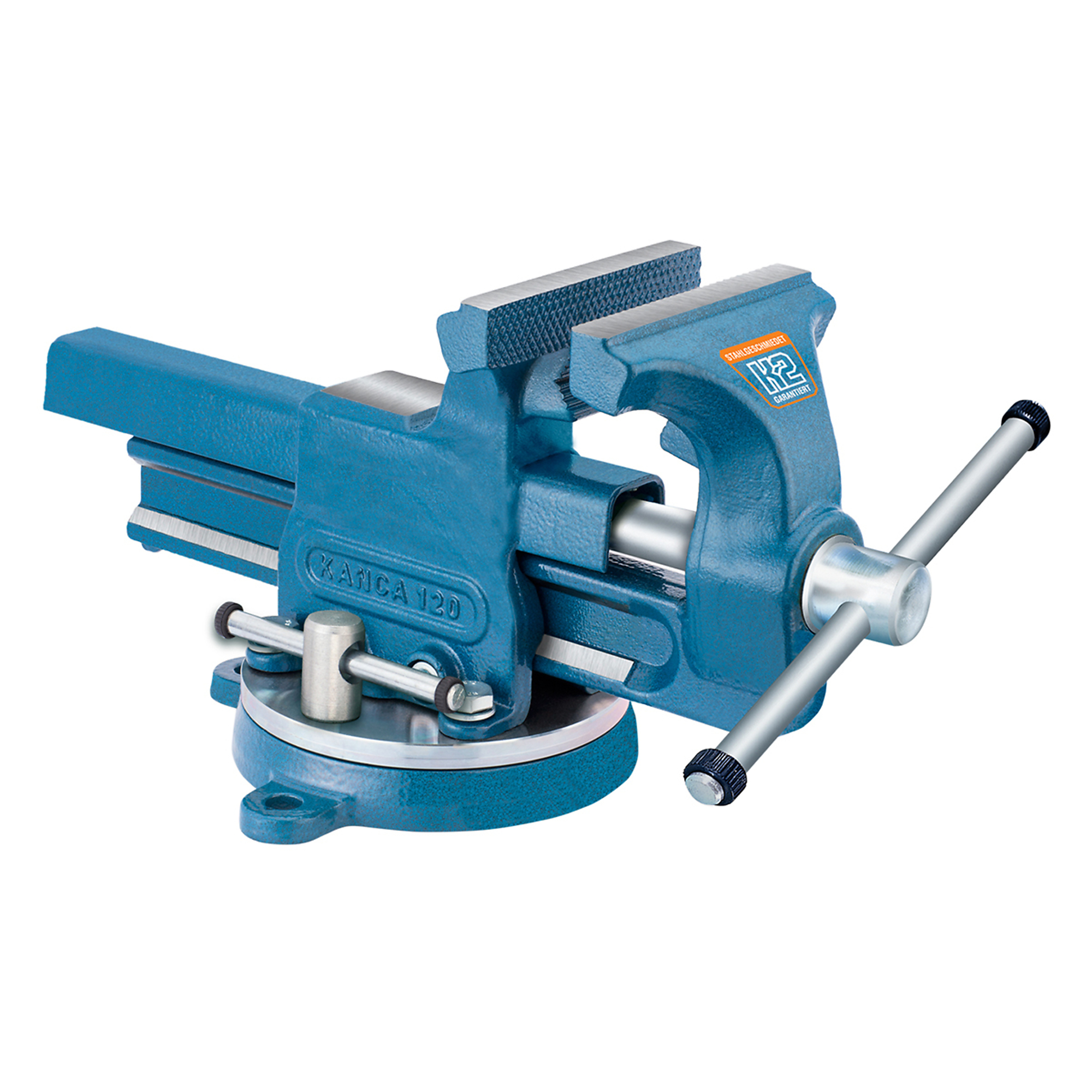 KANCA K2 Plumbers Vise with Swivel Base - 4.8in. Jaw Width, 4.5in. Jaw Capacity, Drop-Forged Steel, Model# K2