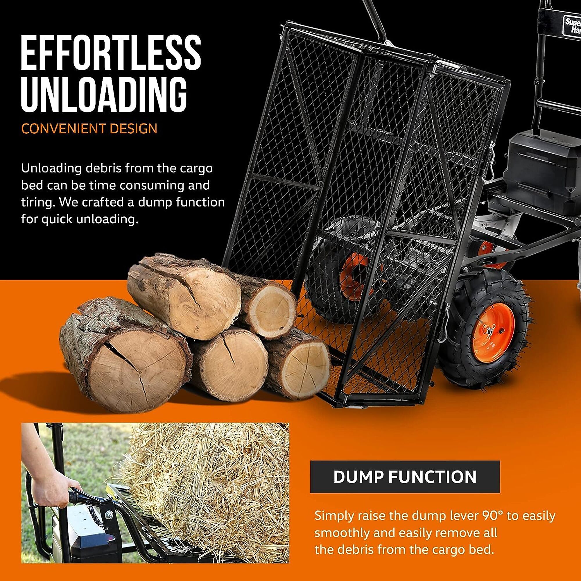 SuperHandy, Utility Service Electric Wheelbarrow Power Cart, Load