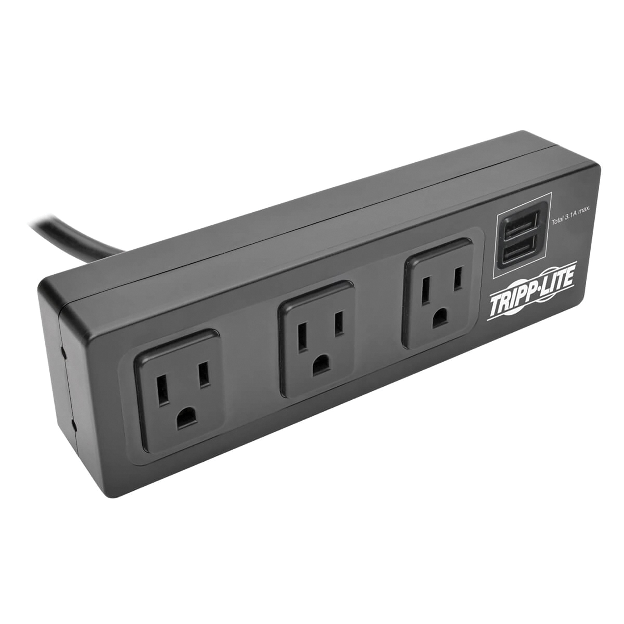 Tripp Lite Protect It!®, 3Outlet Surge Protector, Cord Length 10 ft