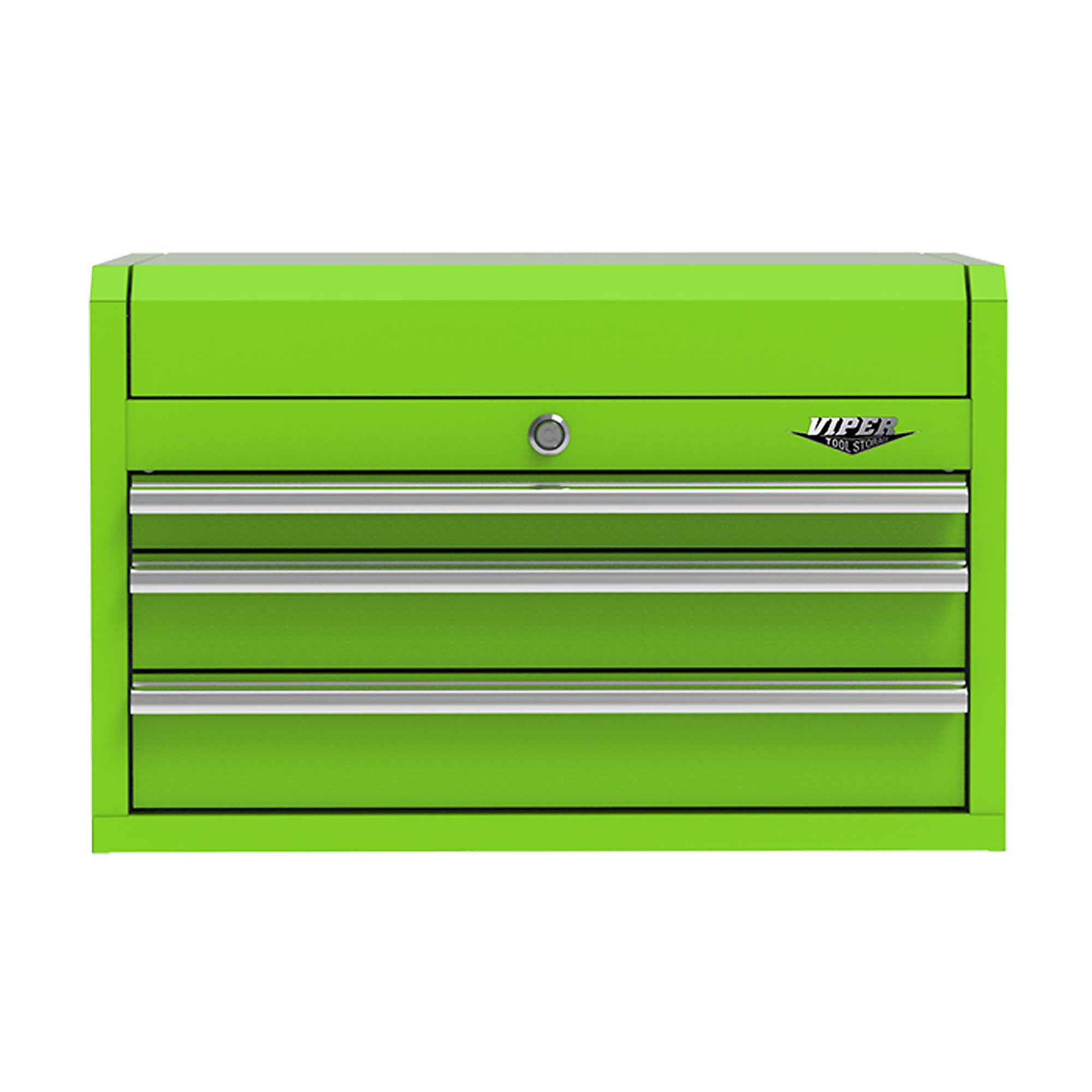Viper Tool Storage 3-Drawer Top Chest - 26in. Width, 18-Gauge Steel, Lime, Model# LB2603CSC