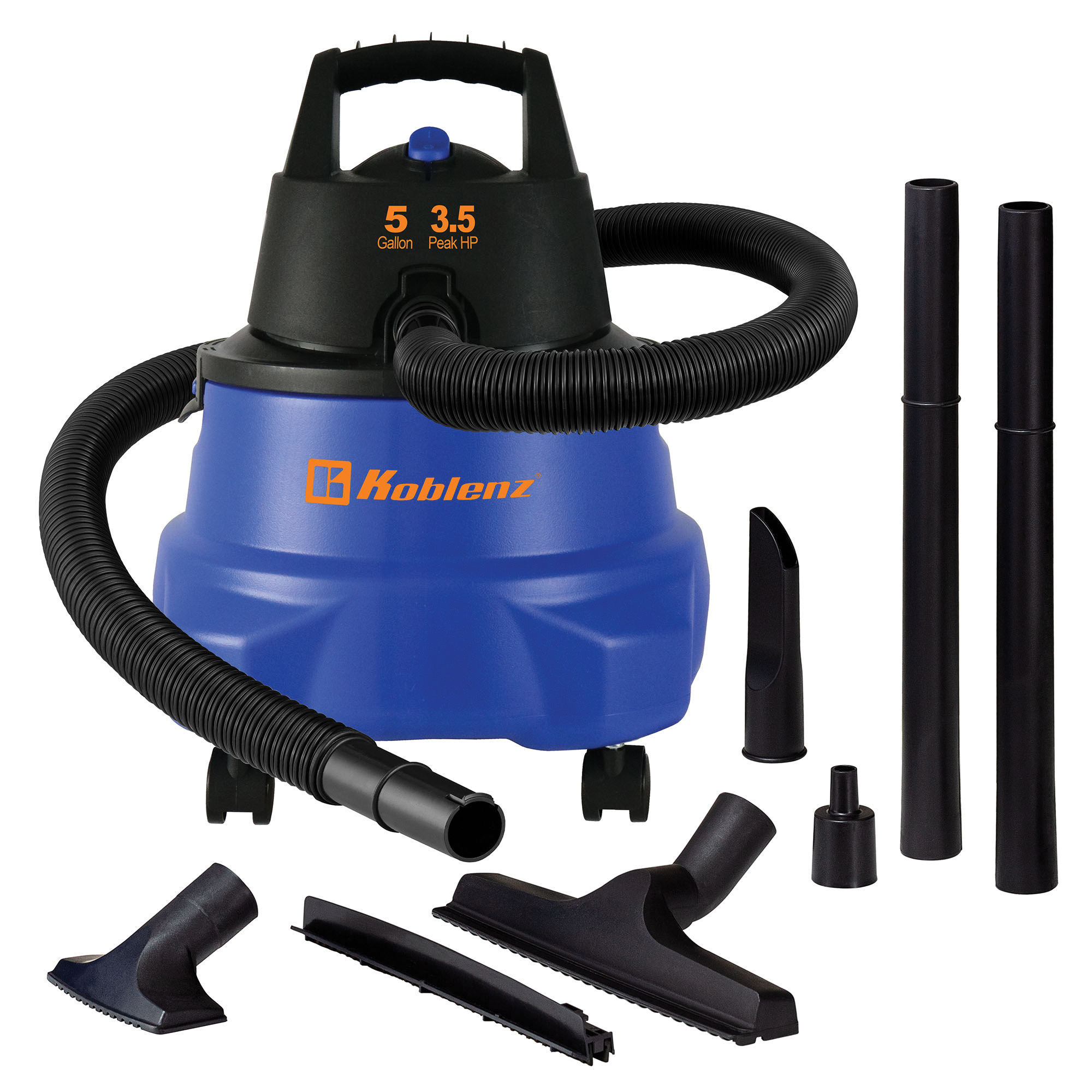 Koblenz, 5-Gal. Portable Wet/Dry Vacuum with Blower, Capacity 5 Gal, Horsepower 3.5 HP, Model# WD-5 MA