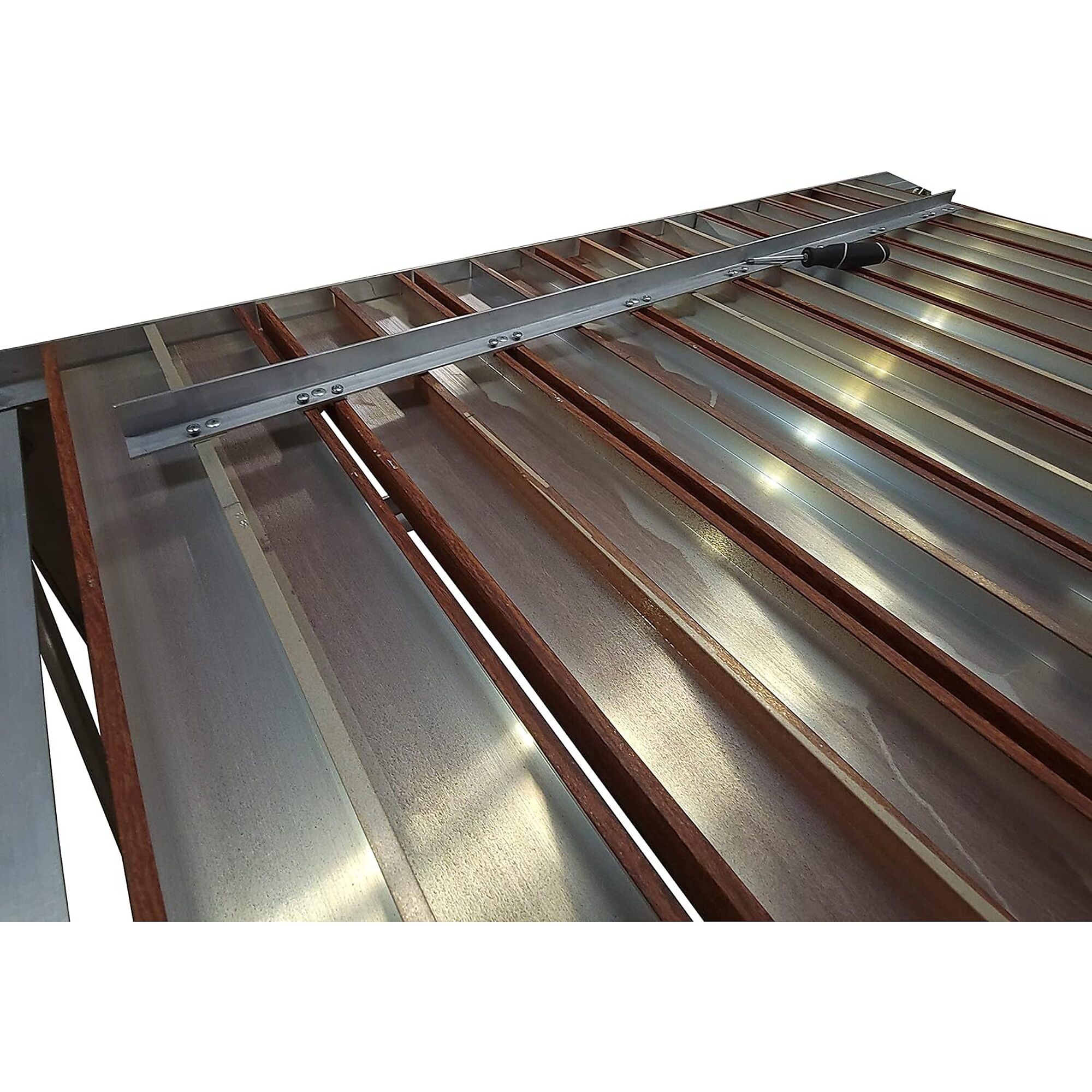 Patriot Docks, Aluminum 4ft.x4ft. Deck Section, Brown Wood Grain, Length 48  in, Width 48 in, Model# 10967, image size:2000x2000