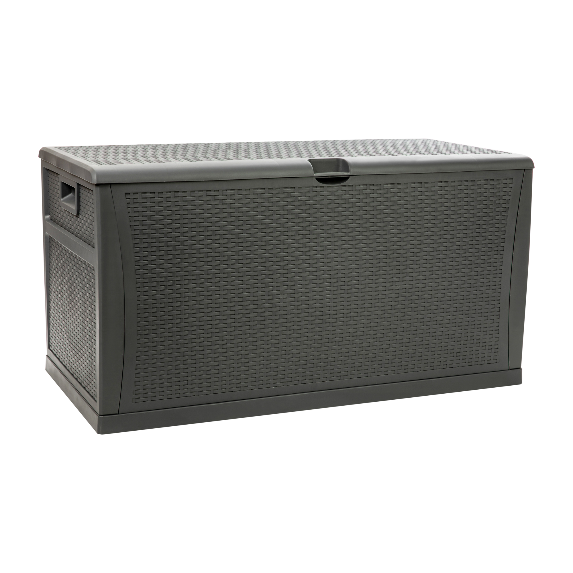 Flash Furniture, Gray 120 Gallon Plastic Deck Box Outdoor Storage, Capacity 120 Gal, Model# QTKTL4023GY