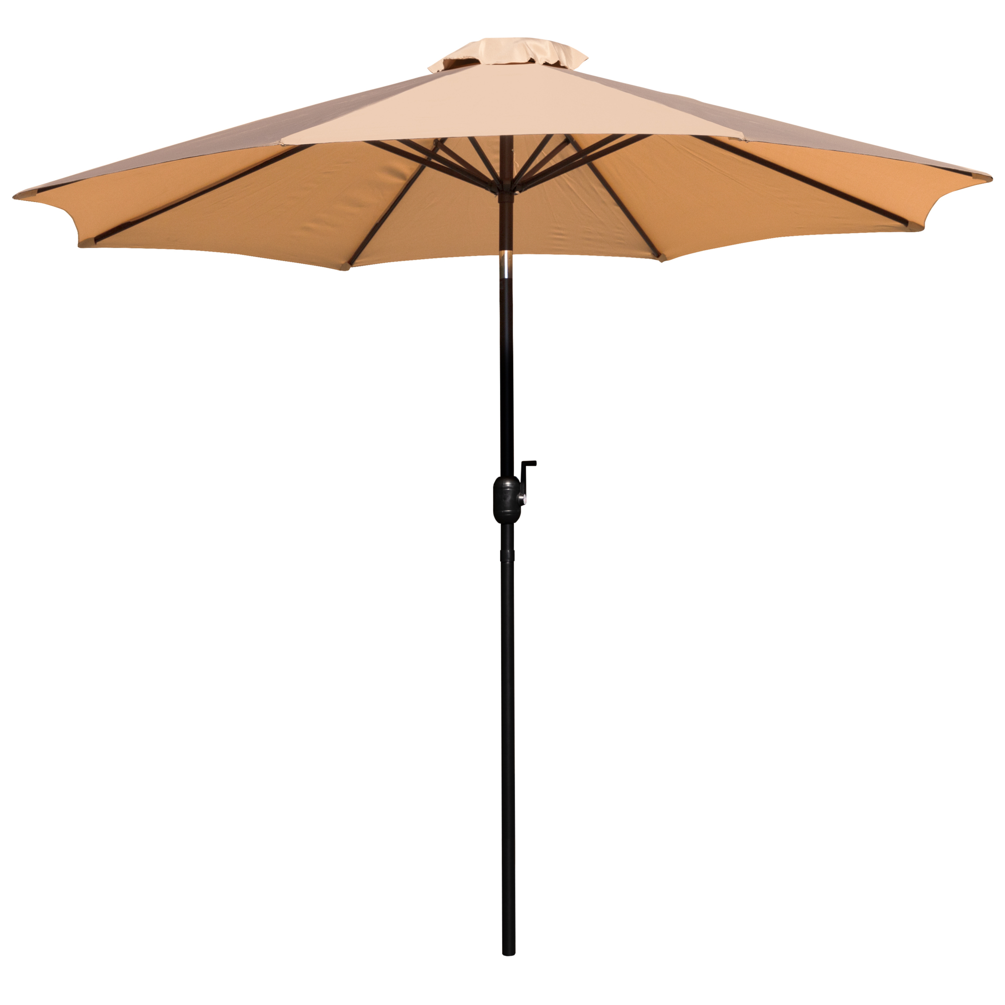 Flash Furniture, Tan 9ft. Round Umbrella - Crank and Tilt Function, Canopy Diameter 9 ft, Shape Octagon, Model# GM402003TAN