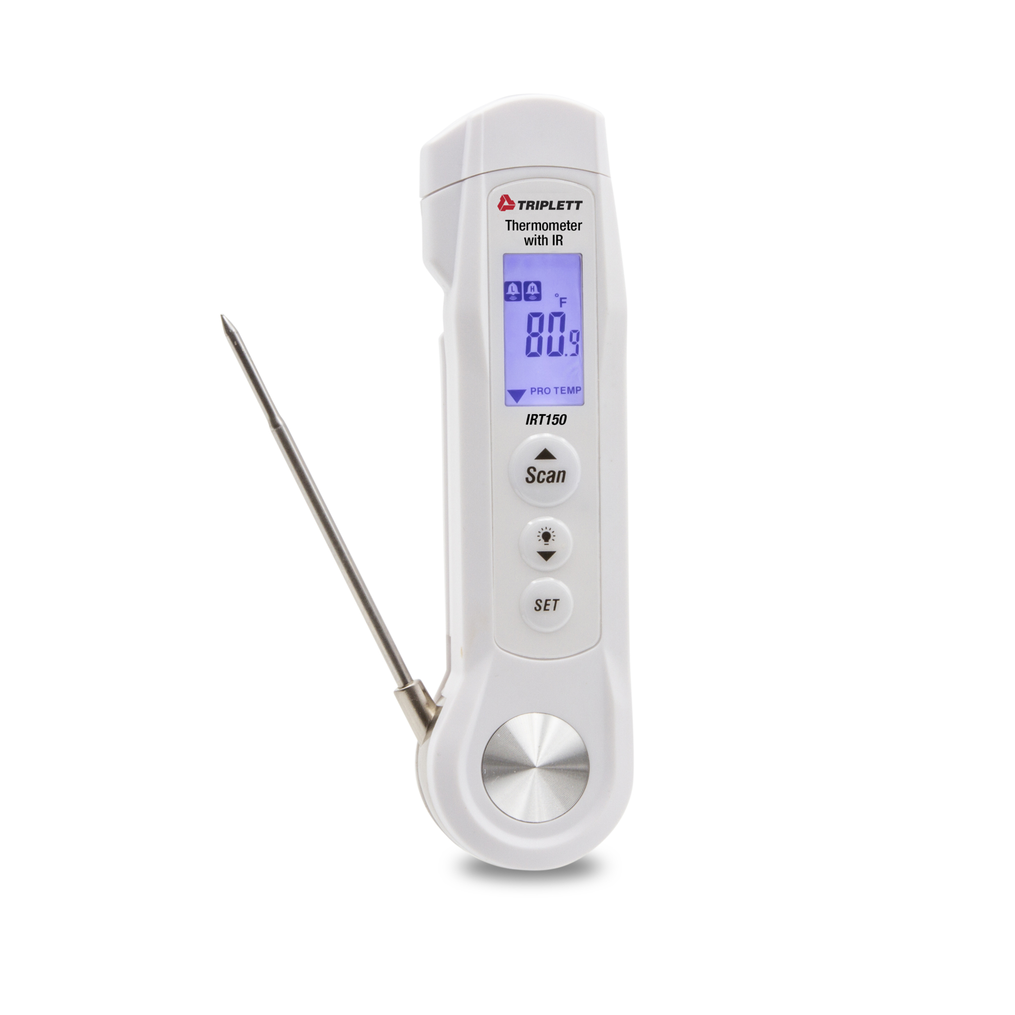 Triplett Stem Thermometer with IR — -40 to 446Â°F Probe, -4 to 536Â°F IR, Waterproof, Backlit Display, Model# IRT150