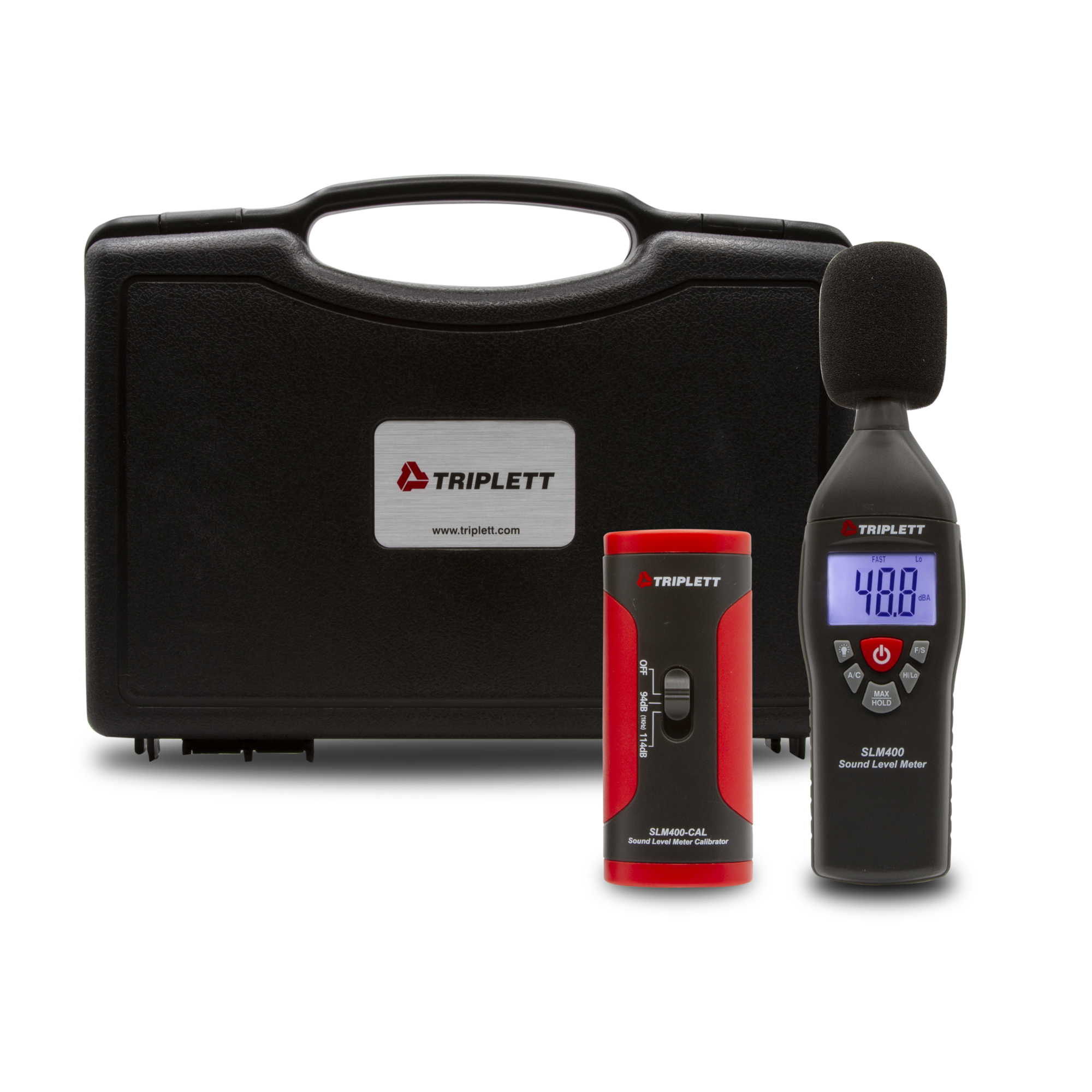 Triplett Sound Level Meter and Calibrator Kit — 35 to 130dB Range, 1/2in. Diameter Microphones, Model# SLM400-KIT