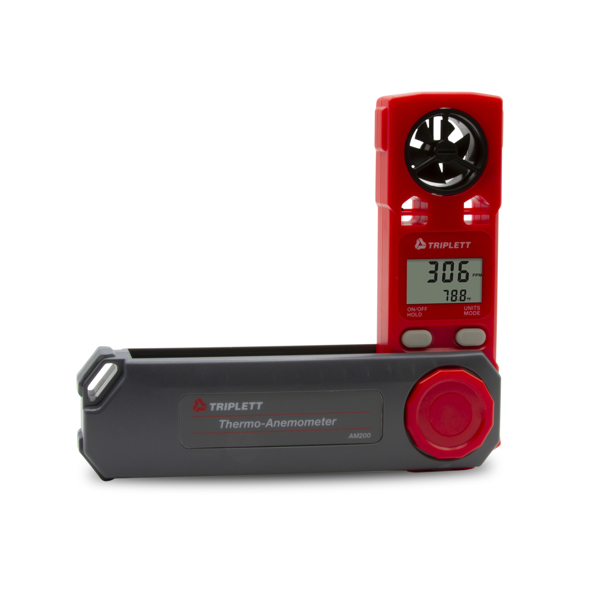 Triplett Pocket Thermo-Anemometer — Measures Air Velocity, Temperature, Windchill, Dual LCD Display, Model# AM200