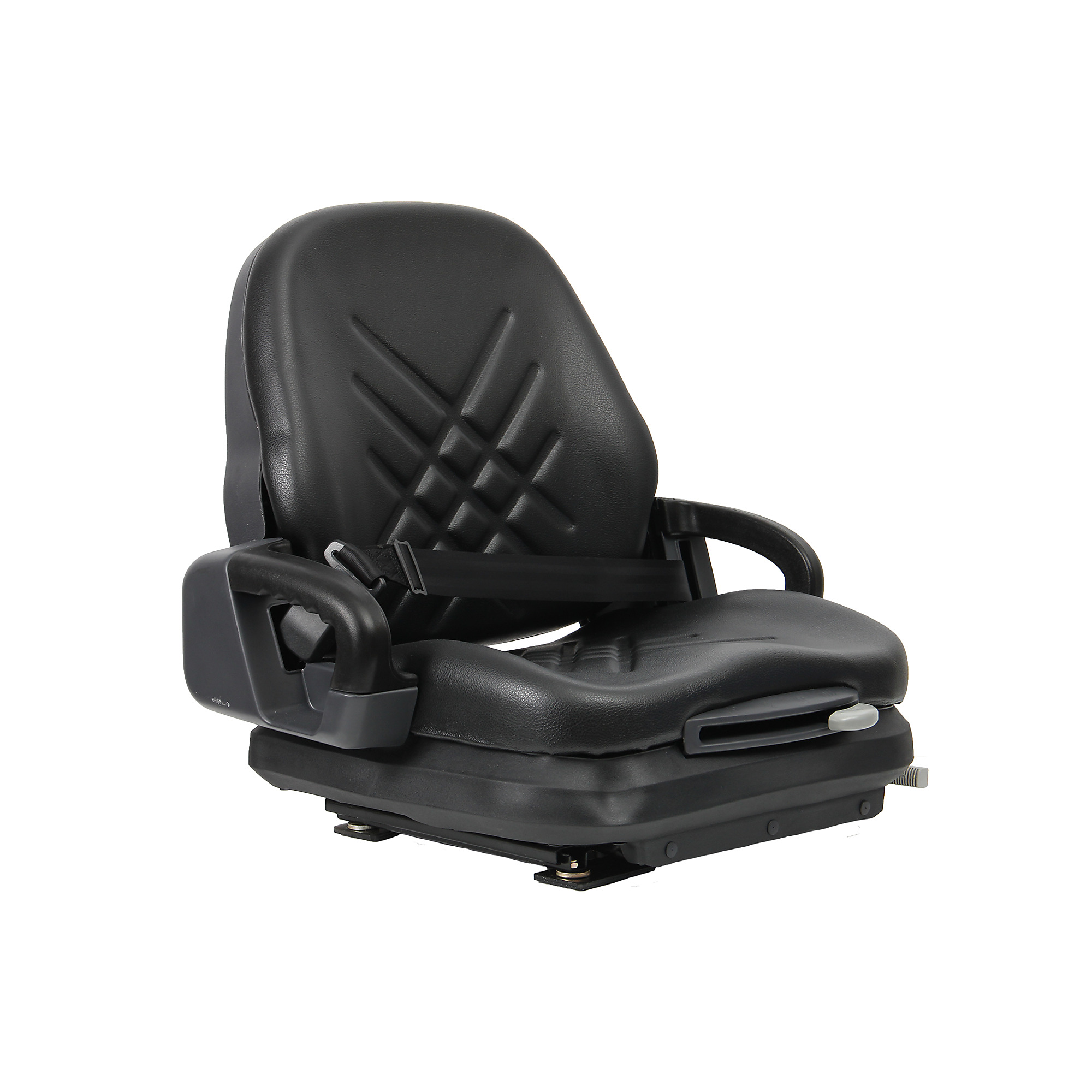 Black Talon Seats Black Talon, Low profile forklift seat w/swivel seat belts, Capacity 260 lb, Model# 480123BK