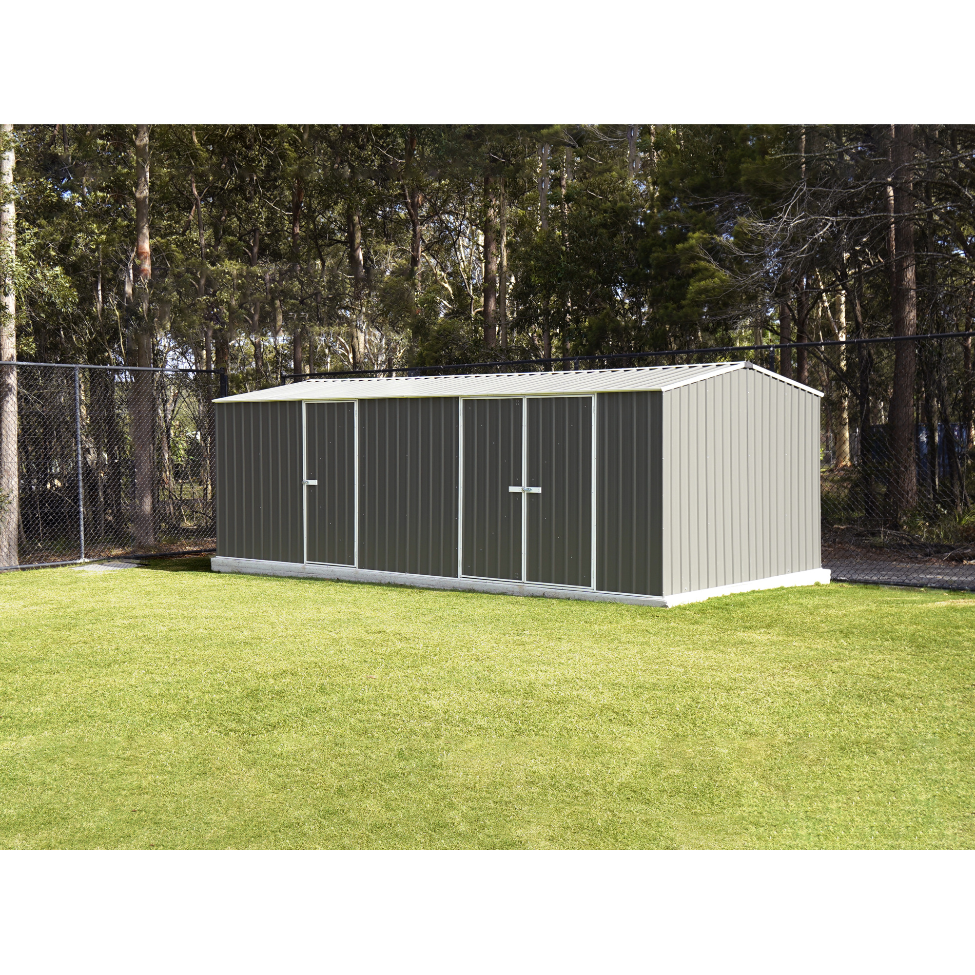 ABSCO, Workshop 20ft. x 10ft. Metal Shed - Woodland Gray, Length 235 ft ...