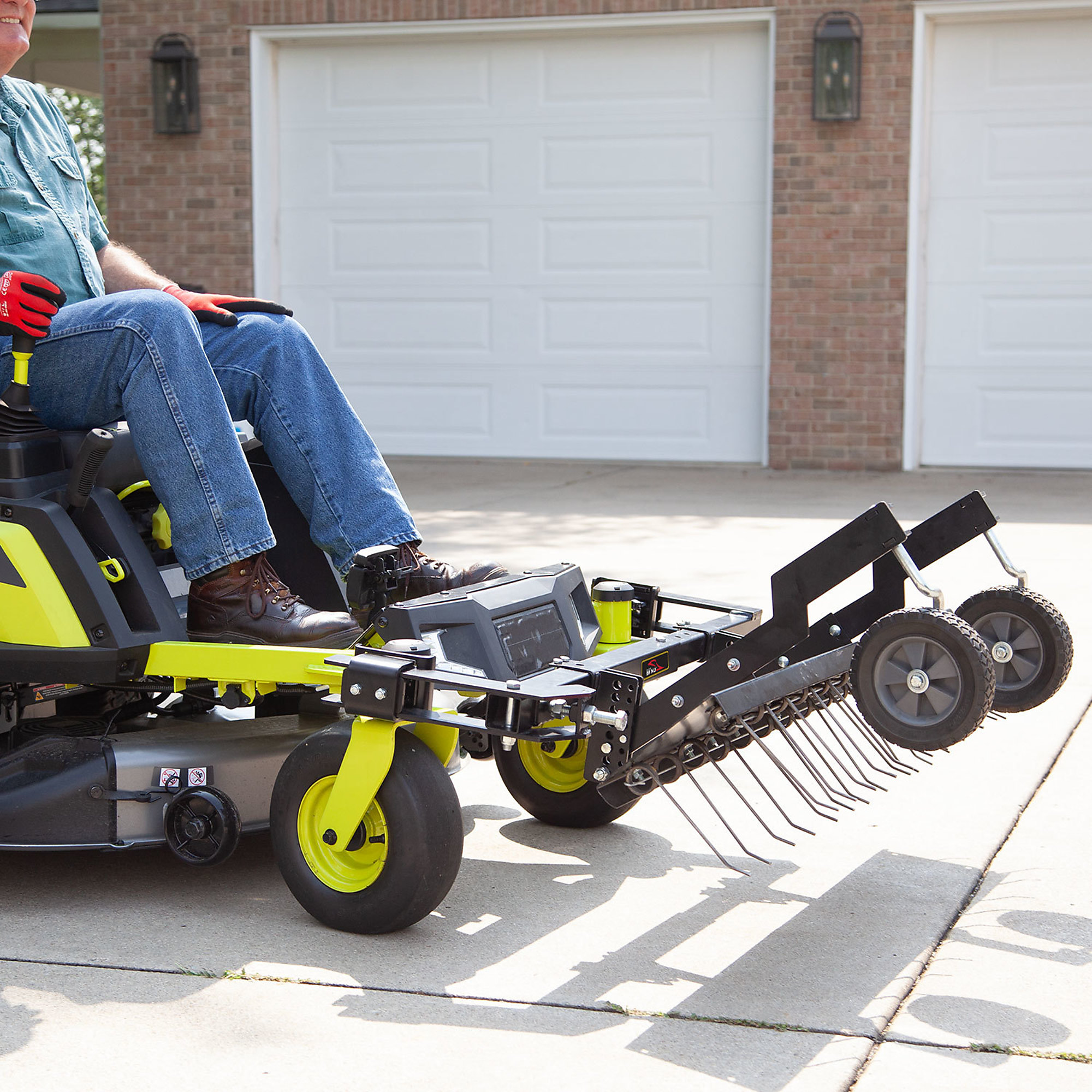 Brinly 38 Dethatcher for RYOBI Electric Riding Mowers