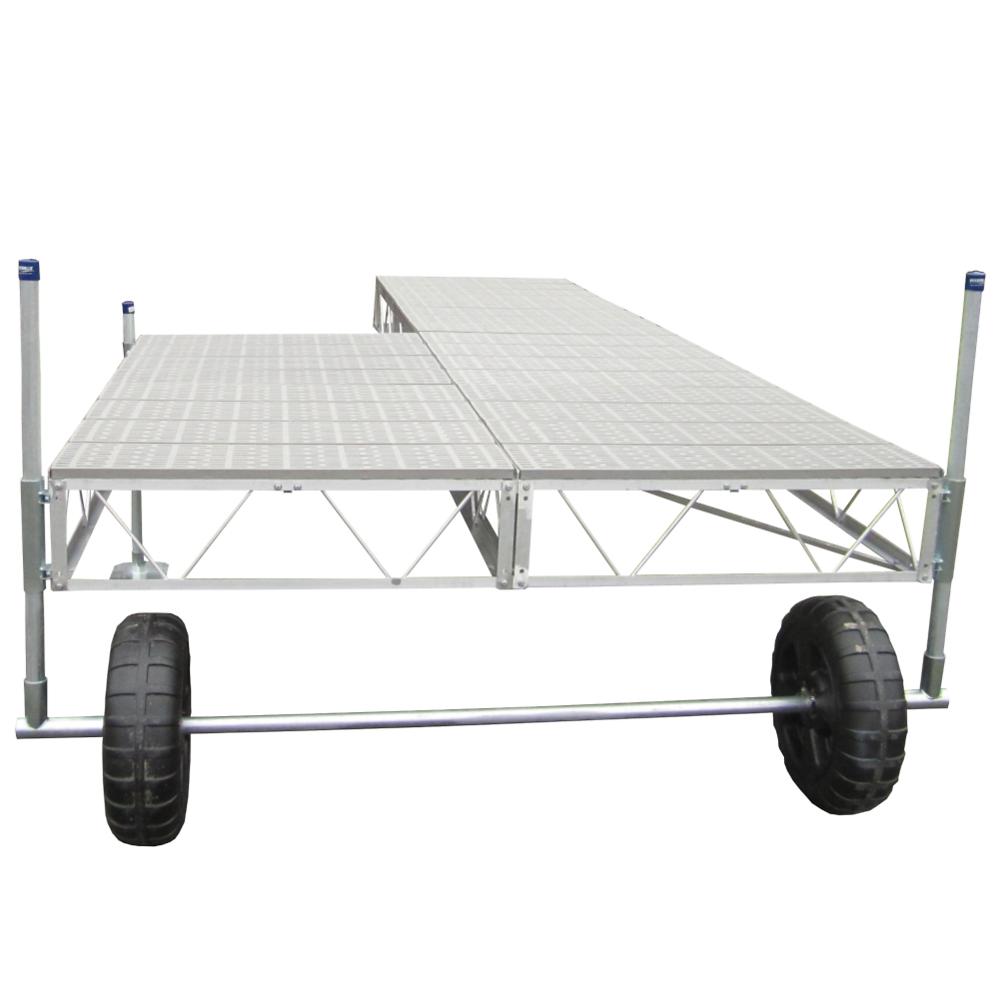 Patriot Docks 16' Patio Roll-In Pipe Dock with Tan Poly Decking