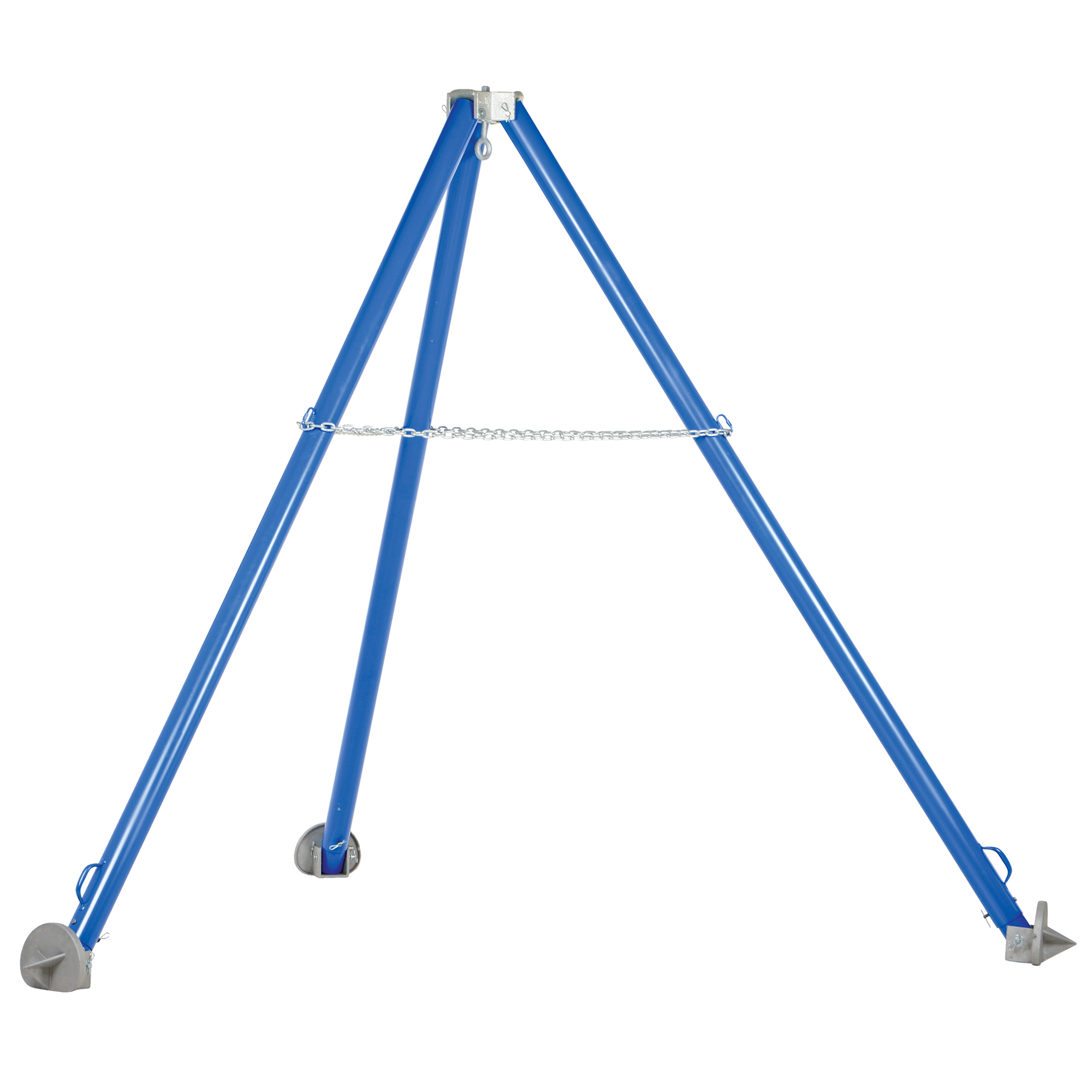 Vestil Steel Adjustable Height Tripod Stand - 173in. Extended Length, Foldable, Padded Pivots, Model# TRI-SA