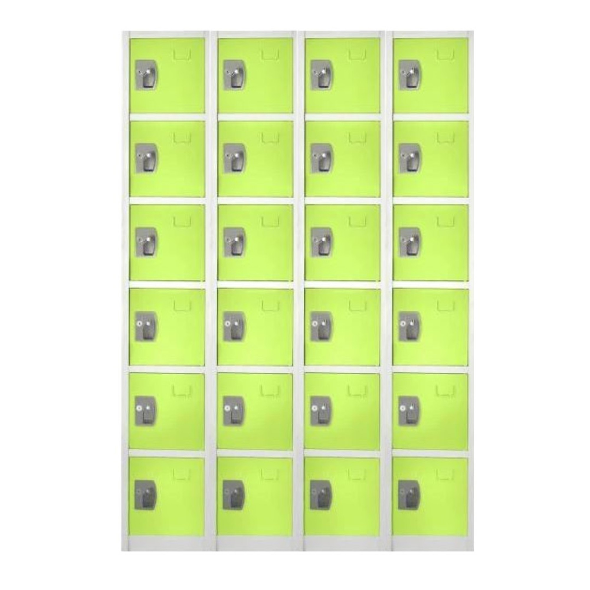 Alpine, 72in.H 6-Tier Steel Storage Locker, Green, 4-Pack, Height 72 in, Width 12 in, Color Green, Model# ADI629-206-GRN-4PK