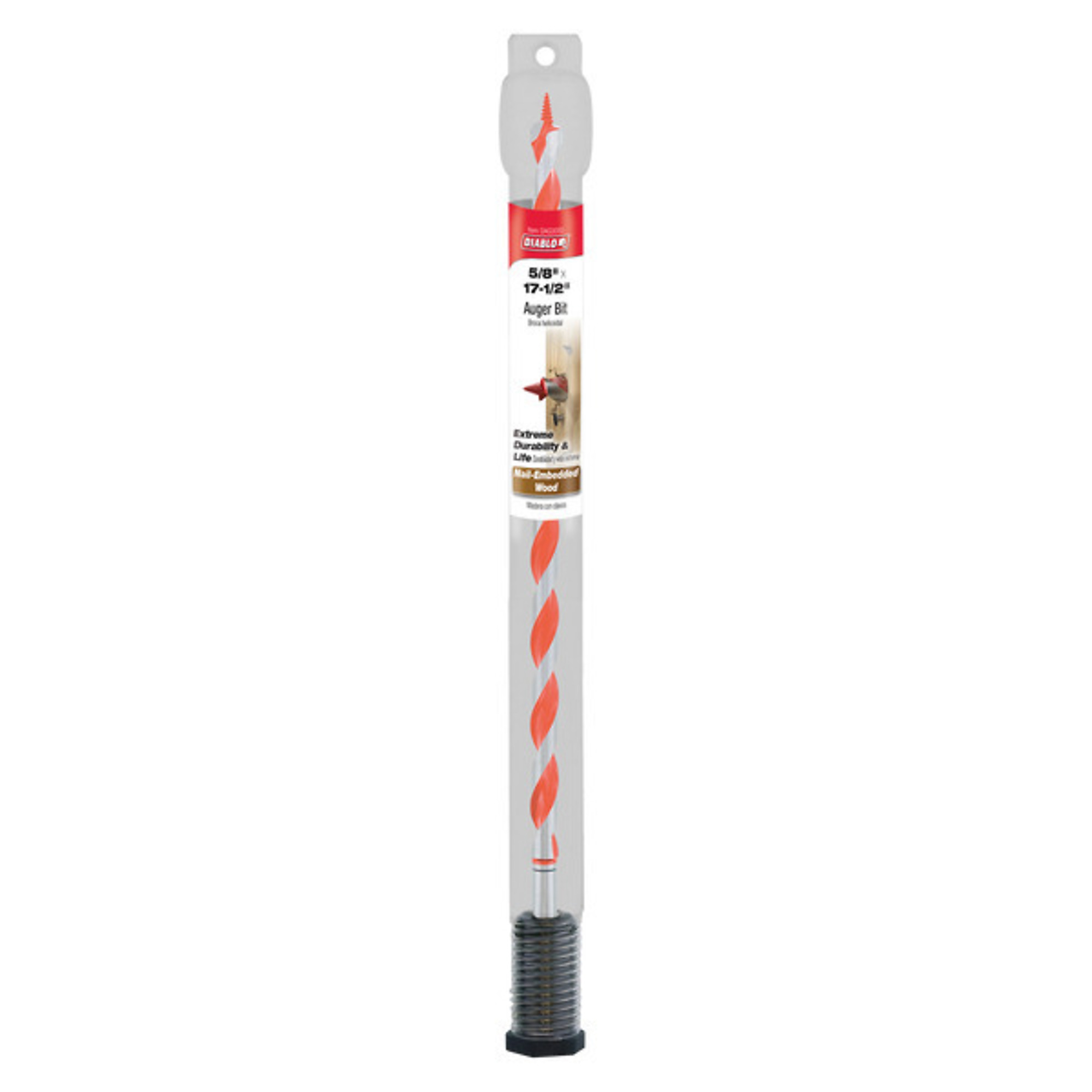Diablo Tools, 5/8in. x 17-1/2in. Auger Bit Wood Nail-Embedded Wood, Size (SAE) 5/8 in, Included (qty.) 1 Model# DAG3050