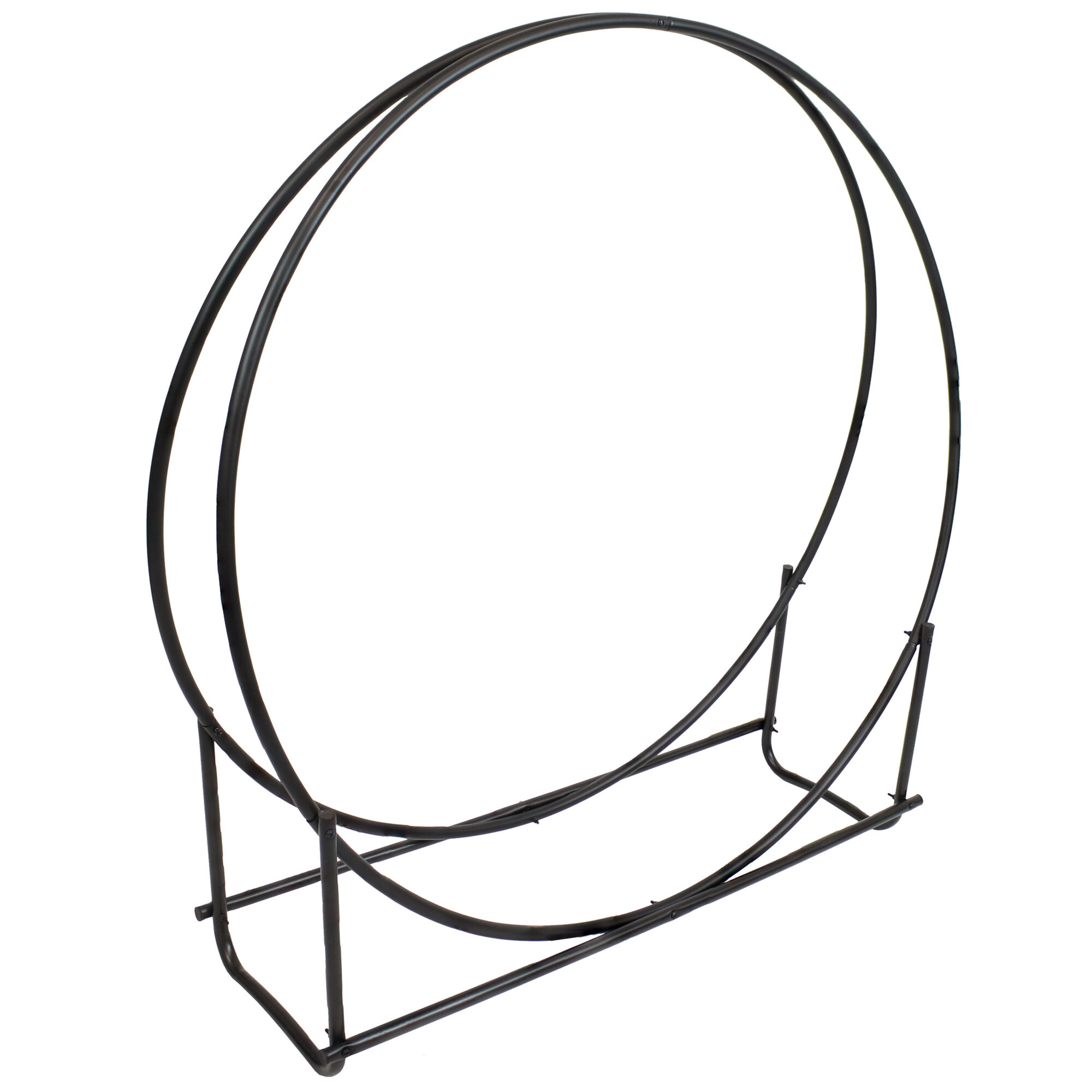 Sunnydaze Decor, Iron Log Hoop Rack 40in. Black, Length 44 ft, Material ...