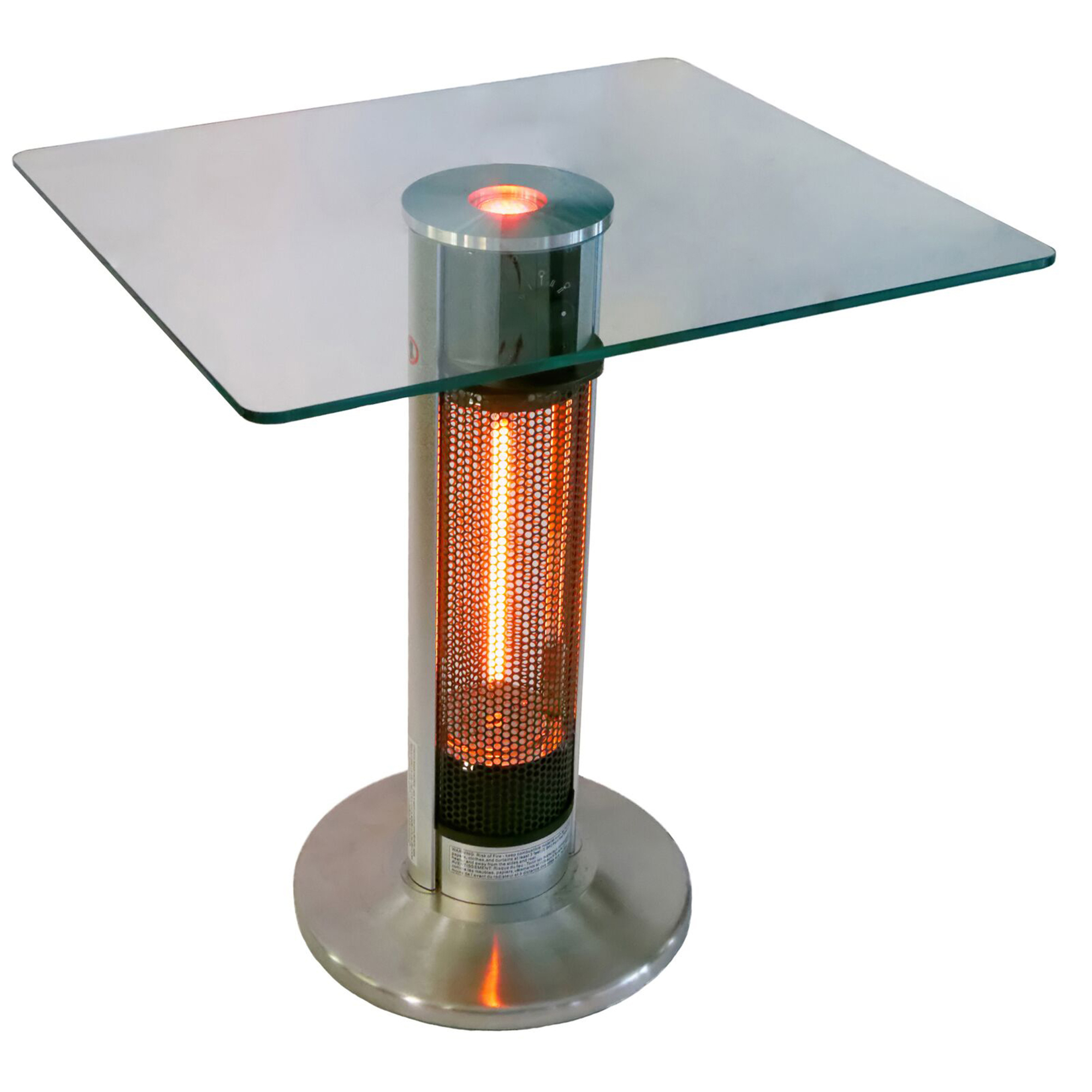 ENERG, Bistro table with patio heat and square glass top, Model# HEA-1575J67L-2