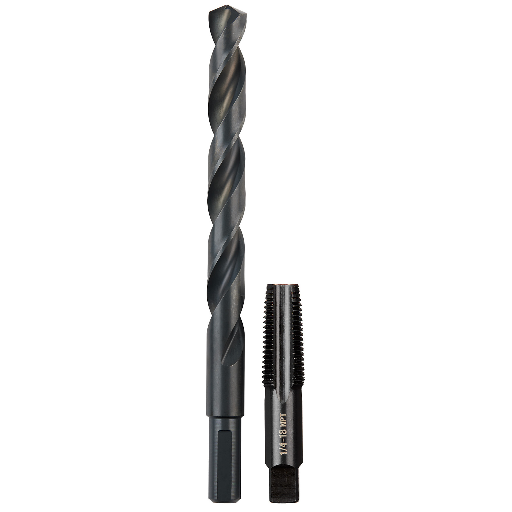 Milwaukee 1/4"-18 NPT Straight Flute Plug Tap & 7/16" Drill Bit, Model# 49-57-5591