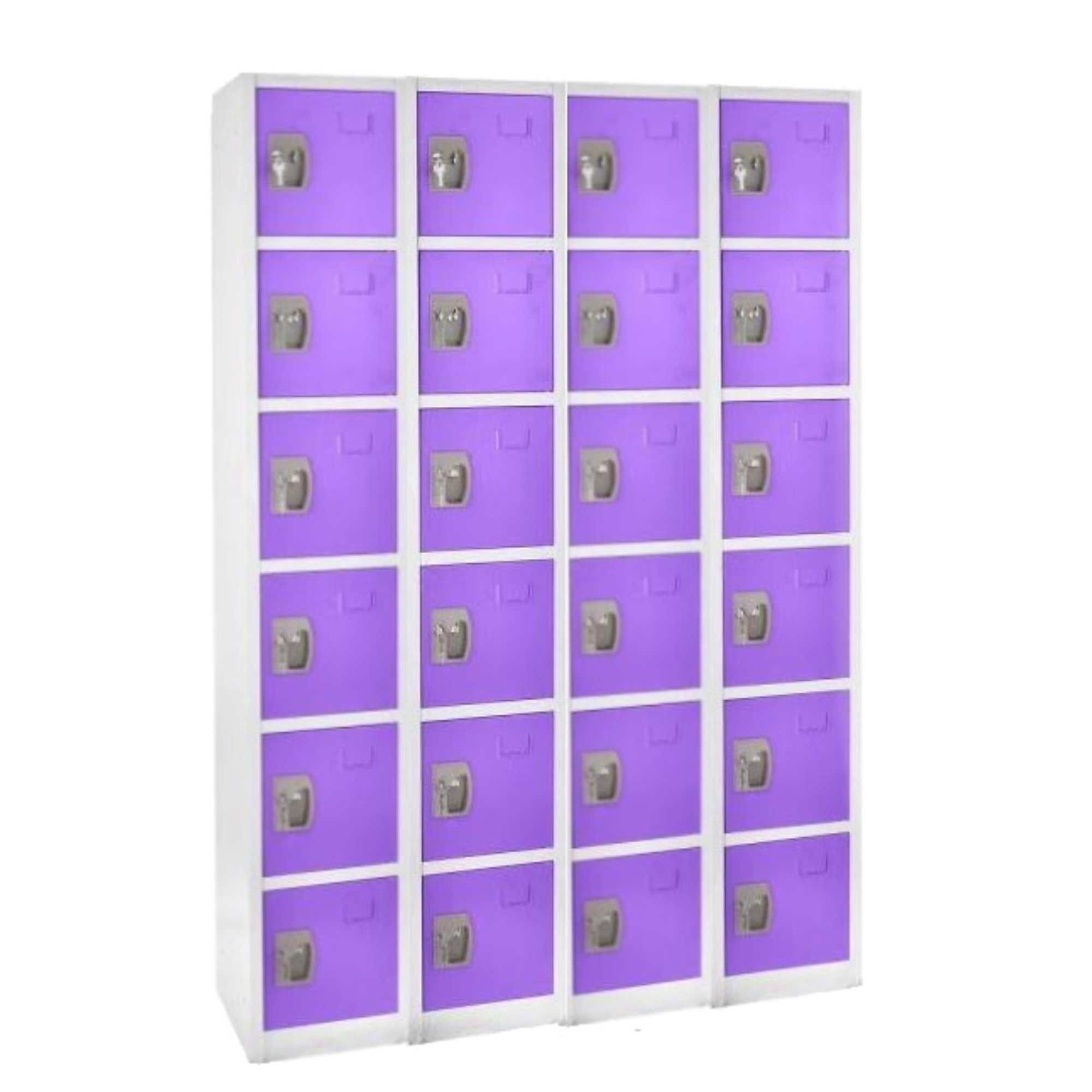 Alpine, 72in.H 6-Tier Steel Locker, Purple, 4-Pack, Height 72 in, Width 12 in, Color Purple, Model# ADI629-206-PUR-4PK