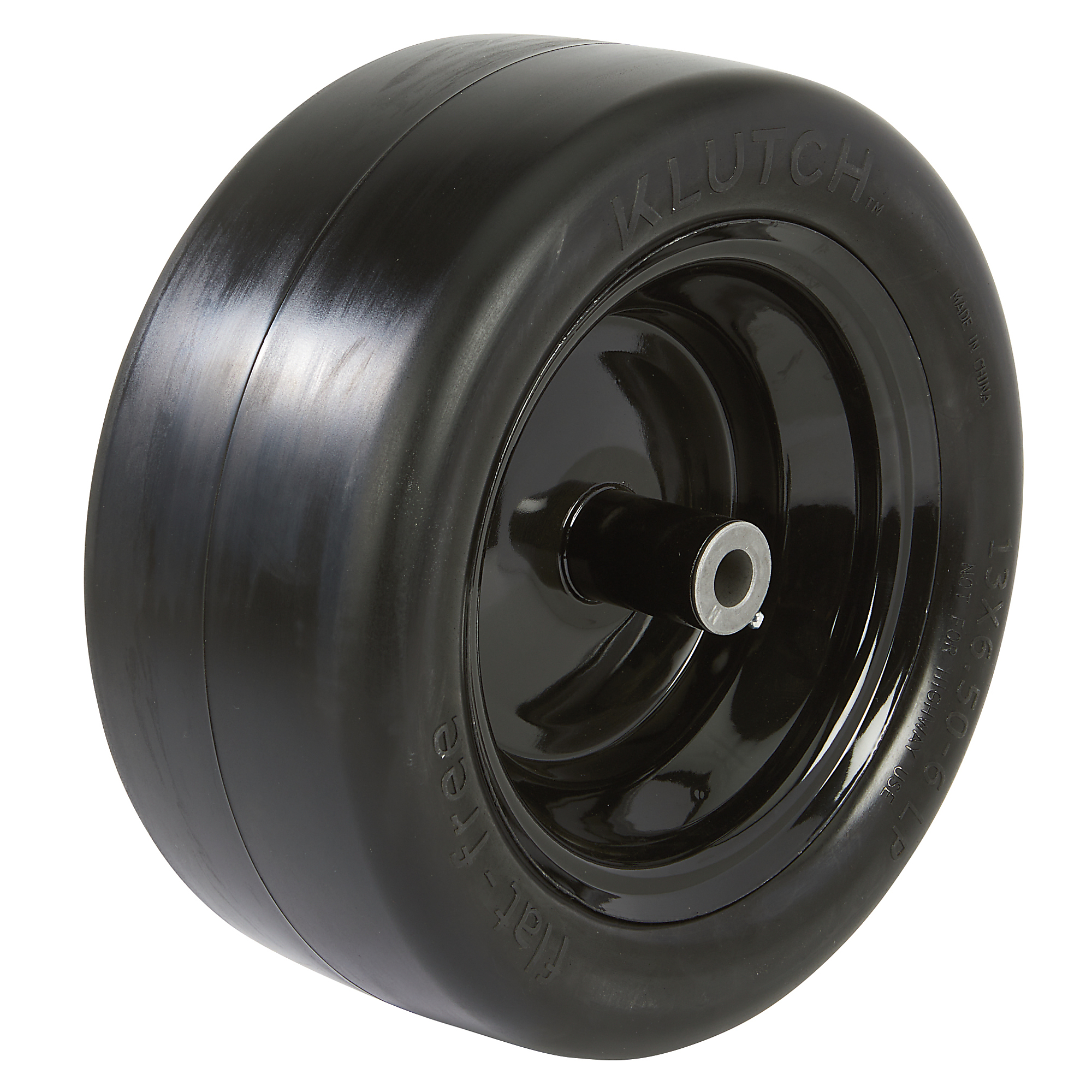 Klutch Flat-Free Universal Mower Tire Assembly, 13/6.50-6, Smooth Tread