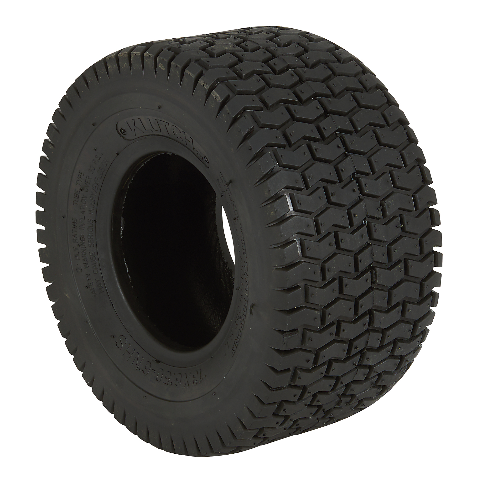 Klutch Pneumatic Tubeless Lawn Mower Tire, 13 x 6.50-6, Turf Saver Tread