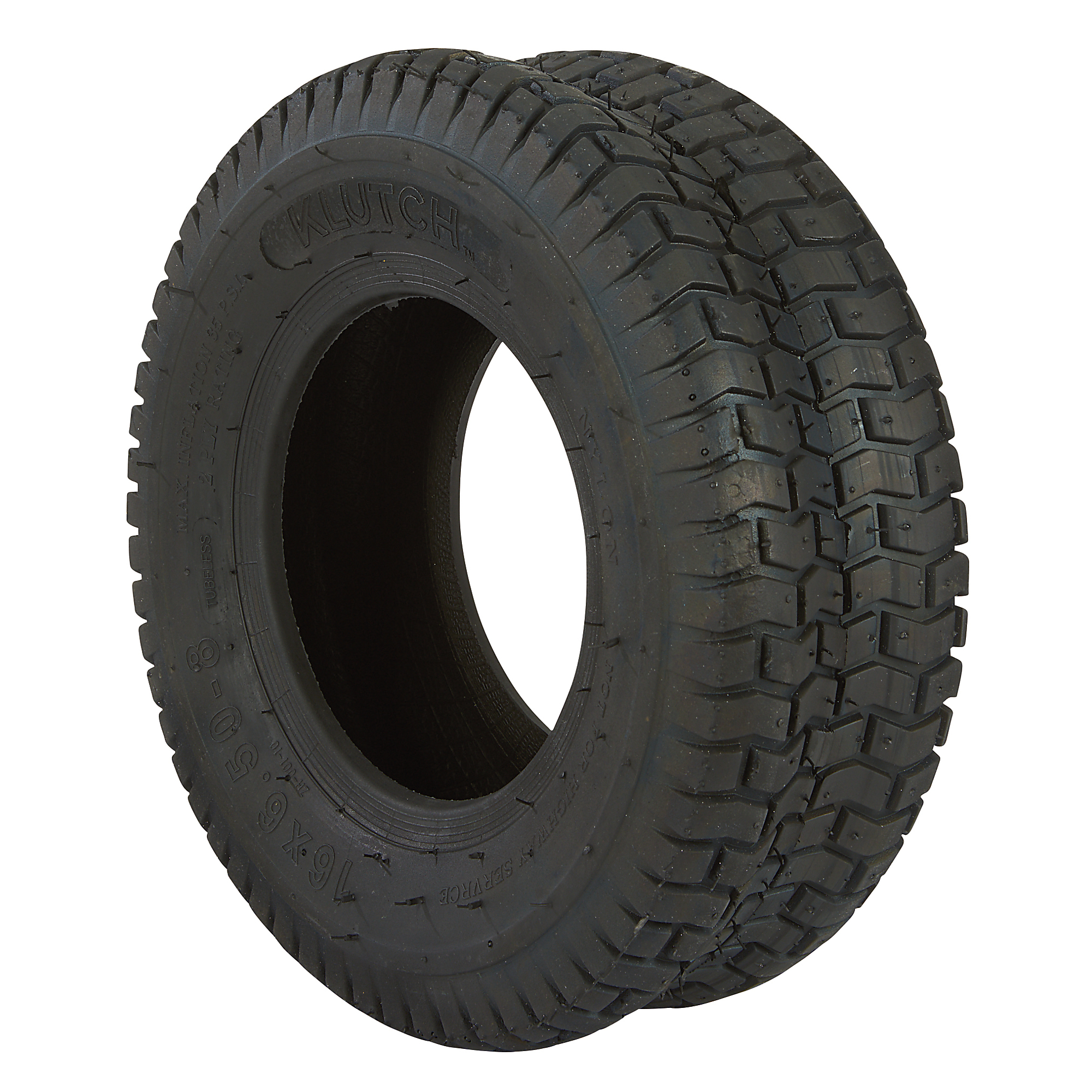 Klutch Pneumatic Lawn Mower Tire, 16/6.50-8, Turf Saver Tread