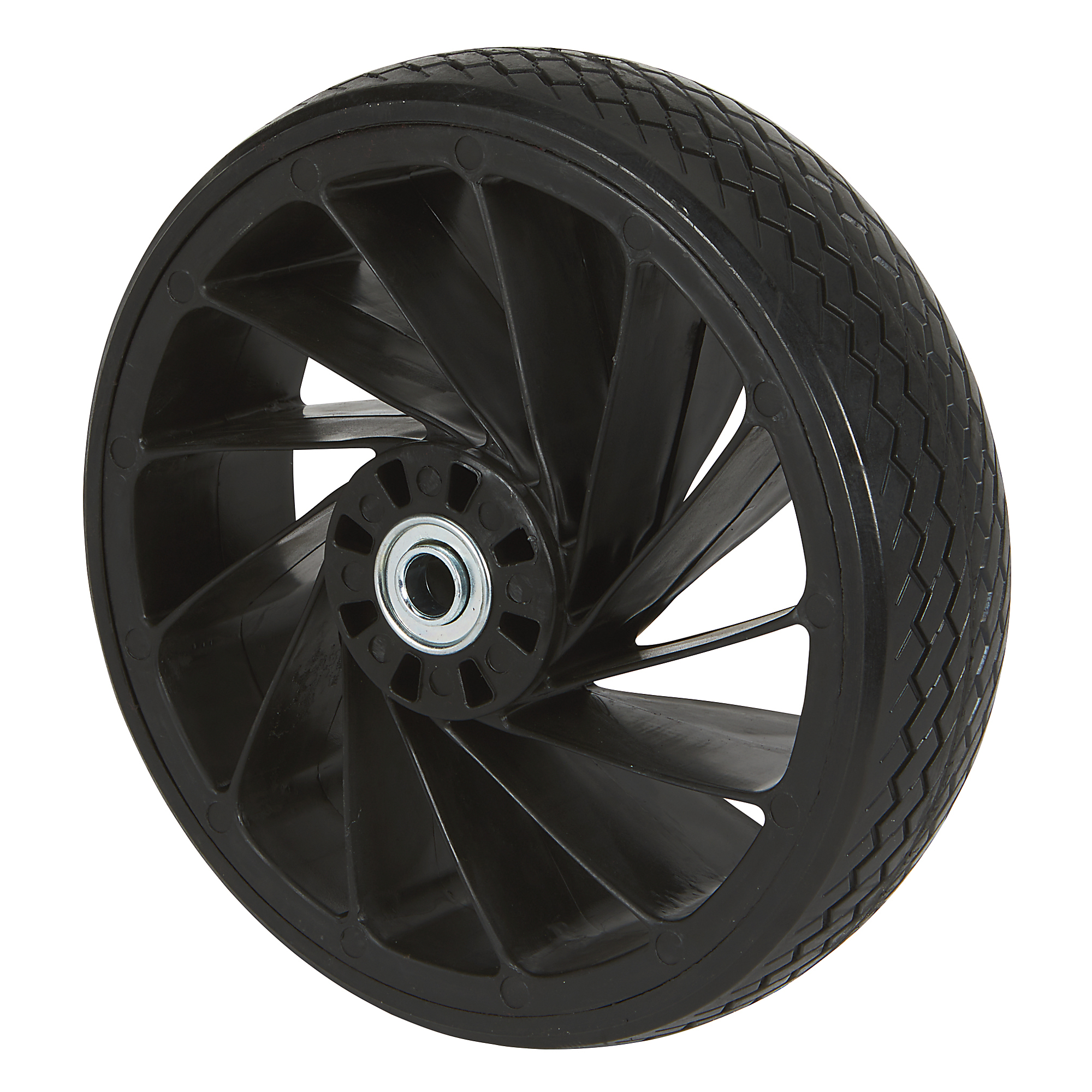 Klutch Flat-Free Utility Tire Assembly, 4.10/3.50-4, Sawtooth Tread