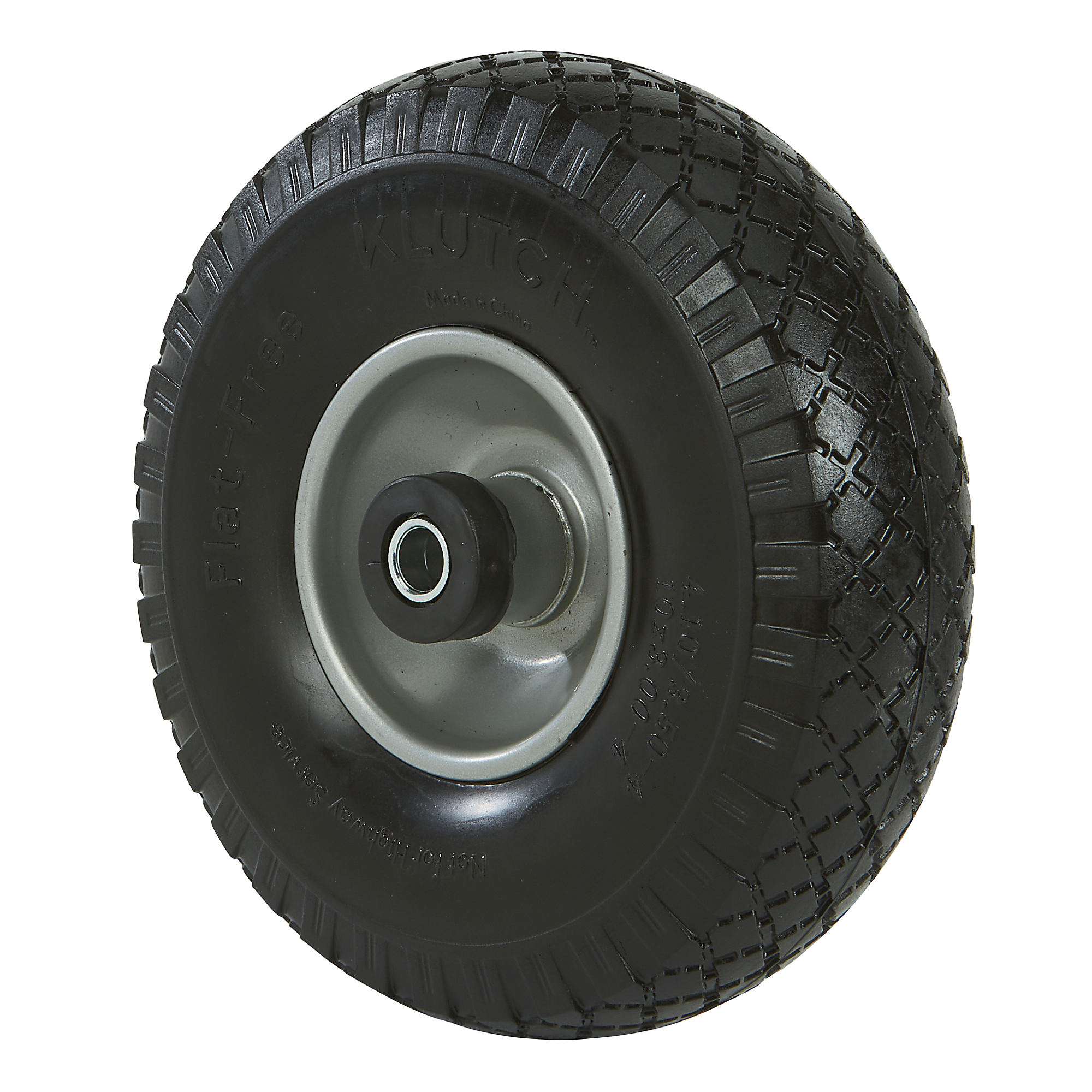 Klutch Flat-Free Utility Tire Assembly, 10/3.00-4, Knobby Tread