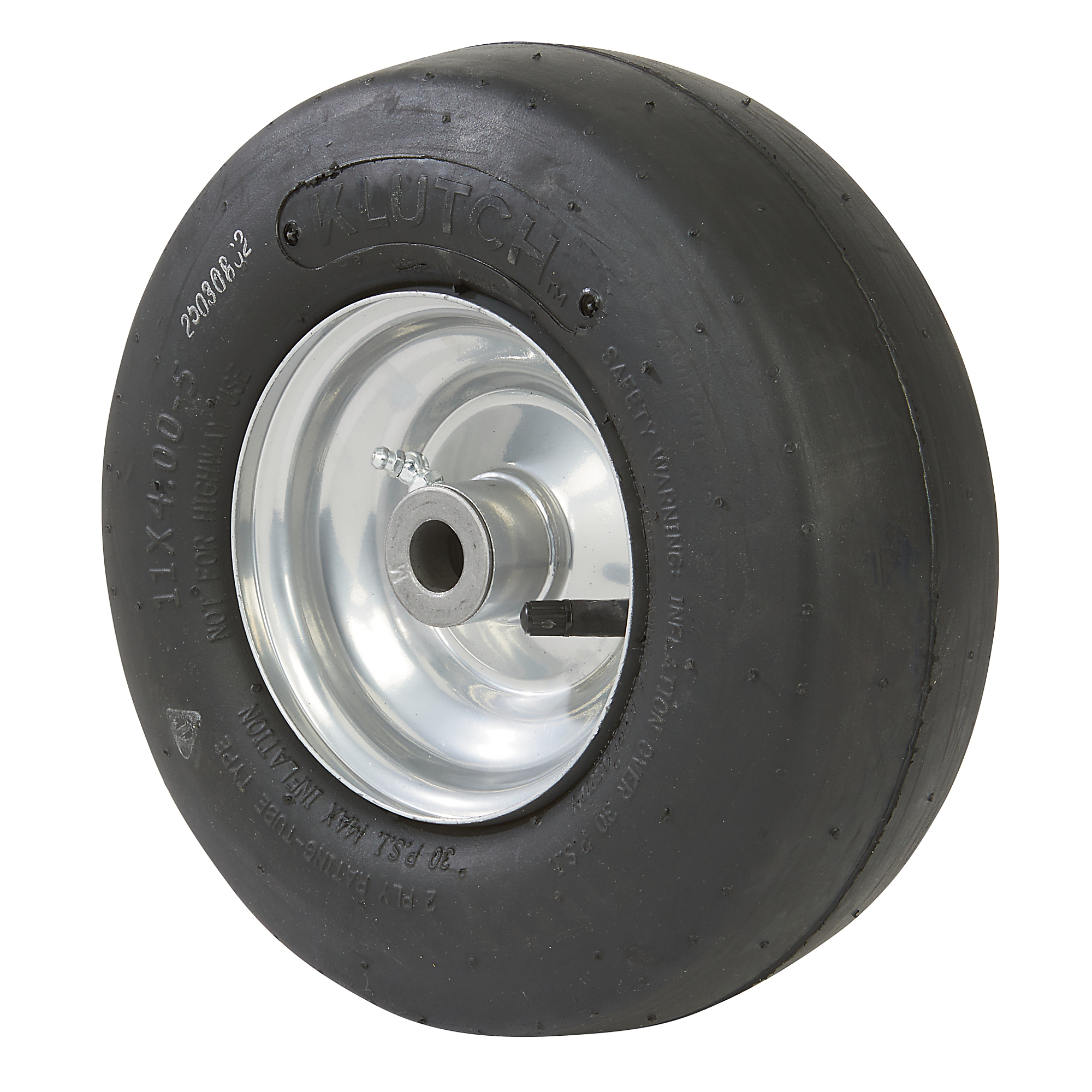 Klutch Pneumatic Universal ZTR Mower Tire Assembly, 11/4.00-5, Smooth Tread