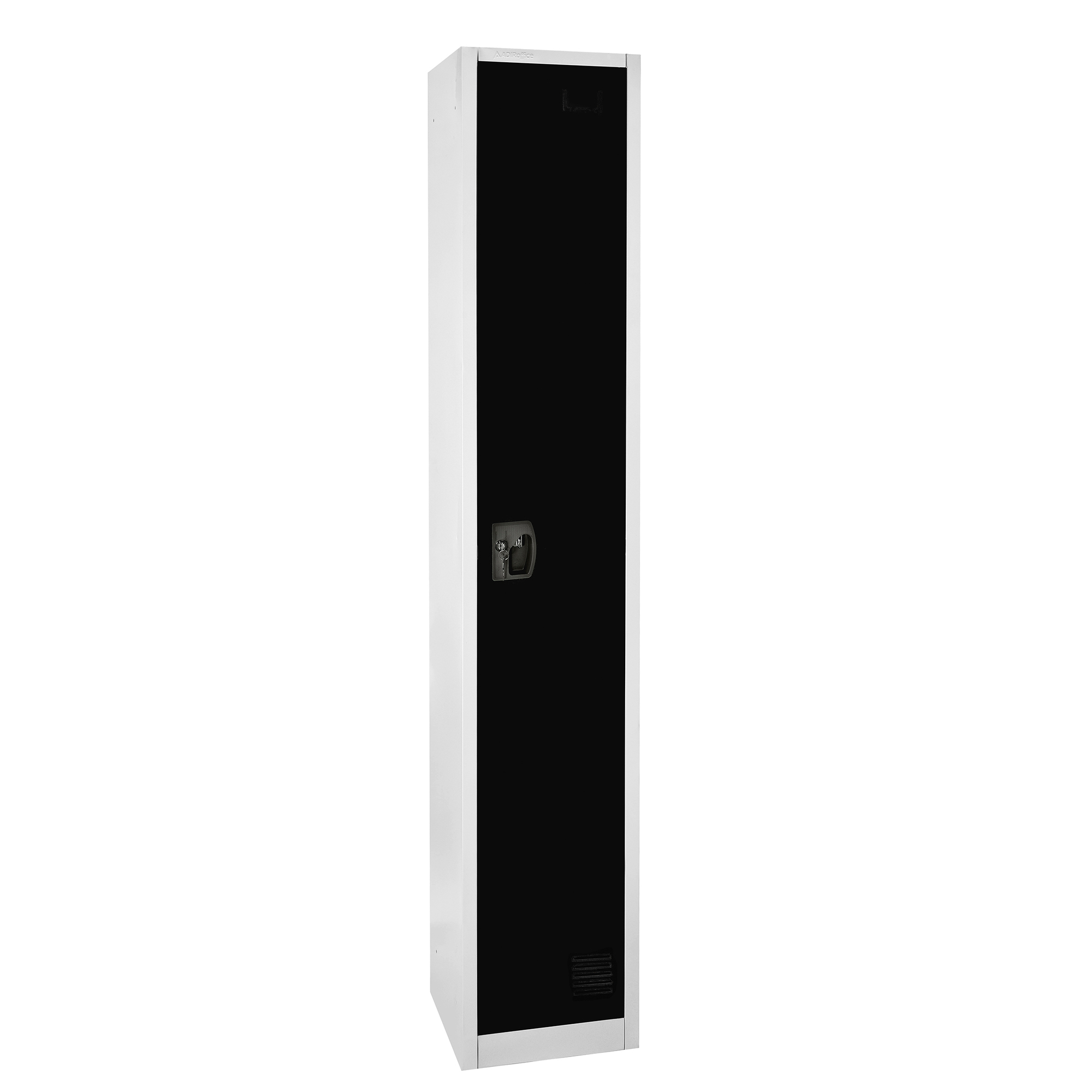 Alpine, 72in. H 1-Tier Steel Storage Locker, Black, Height 72 in, Width 12 in, Color Black, Model# ADI629-201-BLK