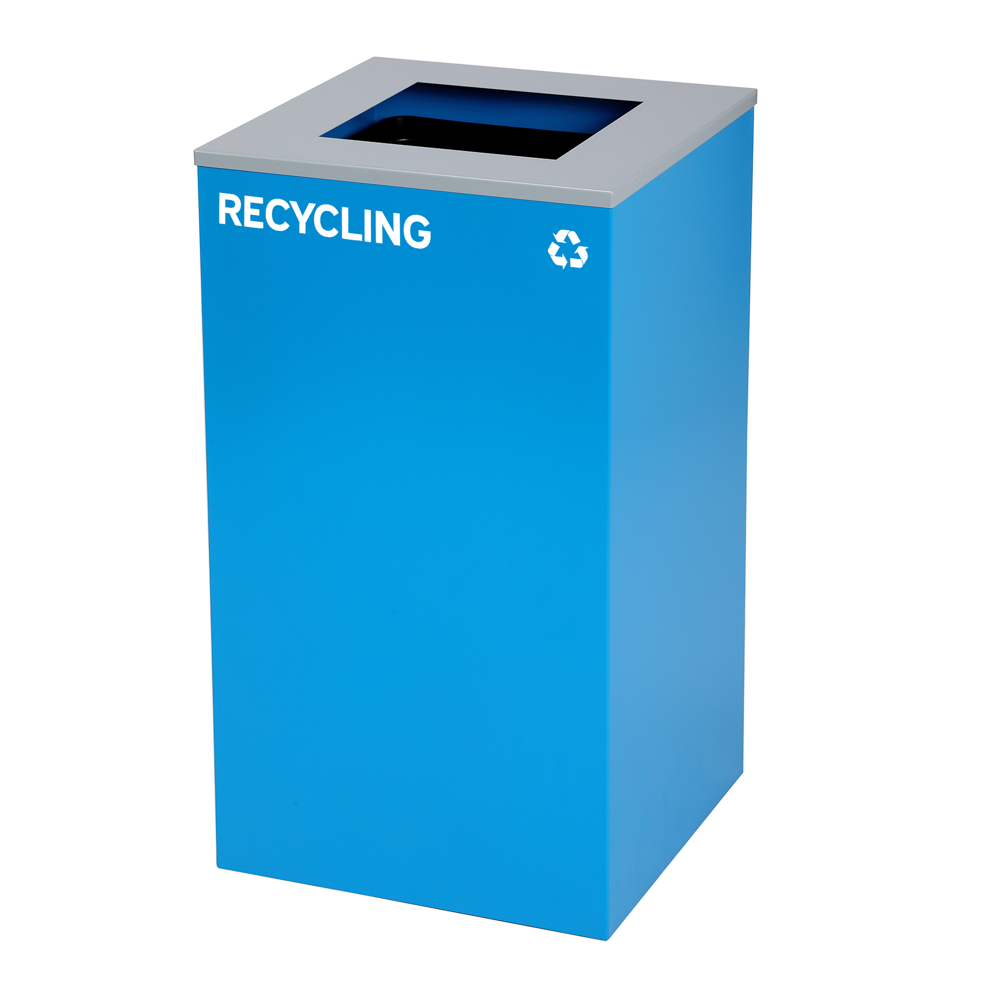 Alpine, 29-Gallon Square Metal Trash Can, Blue Bin, Capacity 29 Gal, Model# ALP4450-KIT-BLU-S-RE