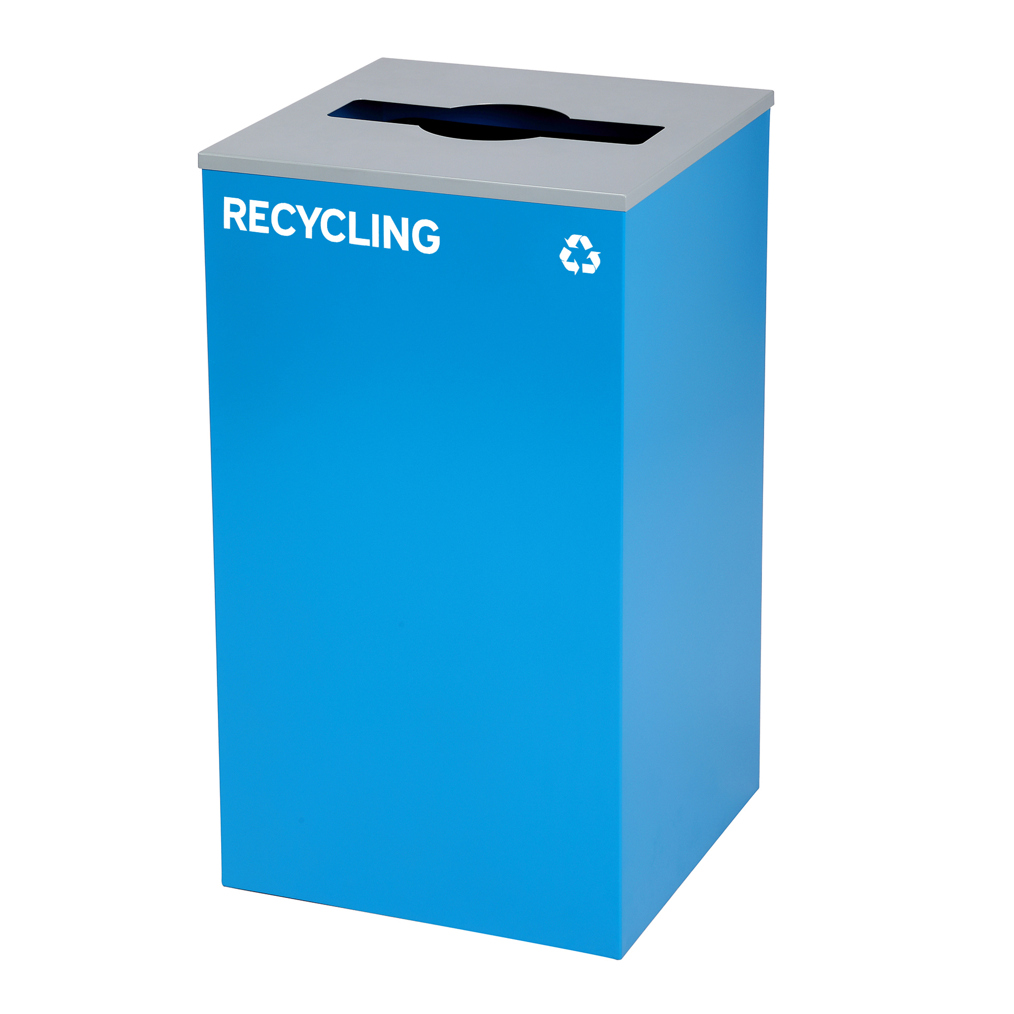 Alpine, 29-Gallon Square Metal Trash Can, Blue Bin, Capacity 29 Gal, Model# ALP4450-KIT-BLU-M-REC
