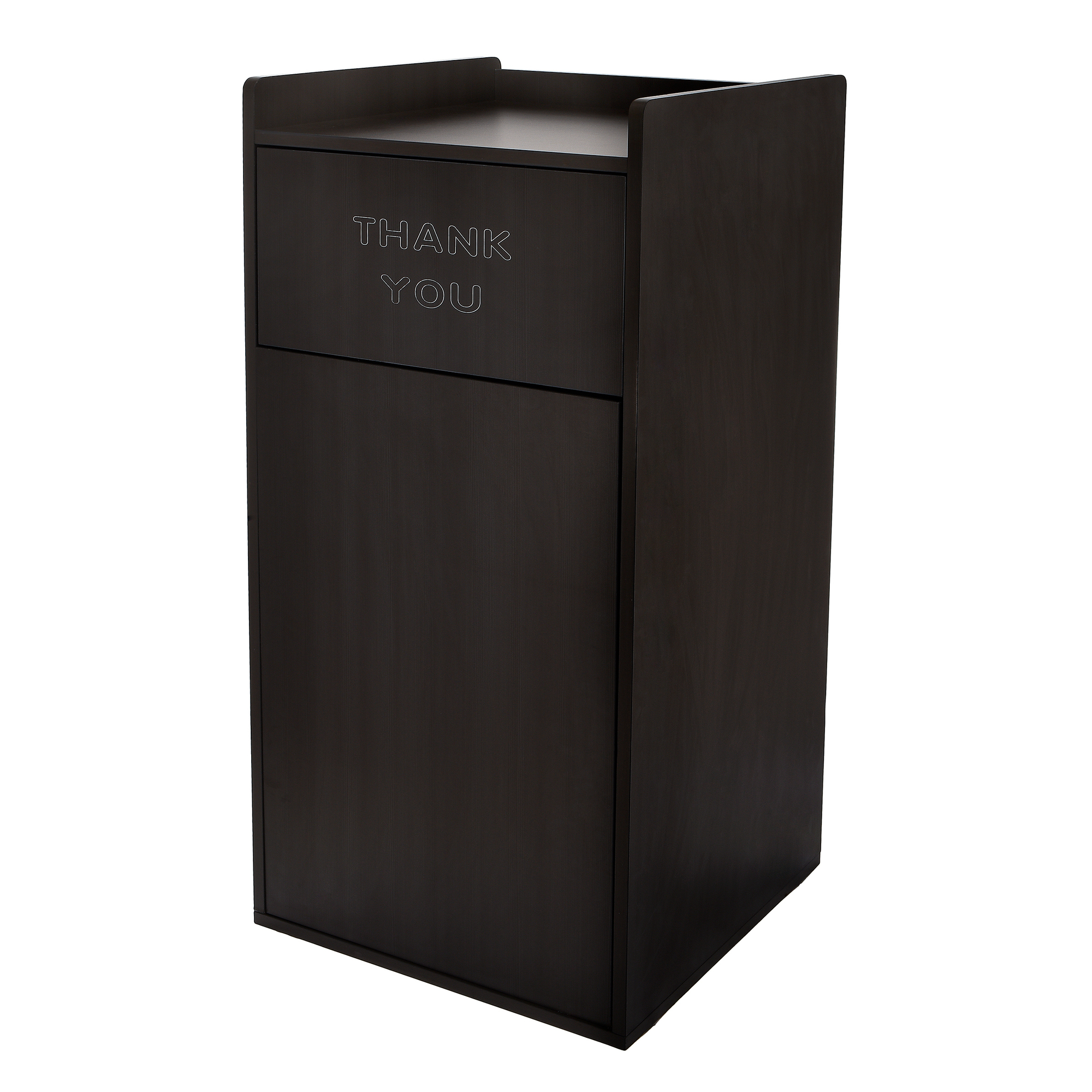 Alpine, 40 Gallon Wooden Tray Top Waste Enclosure Can, Capacity 40 Gal, Model# ALP476-BLK