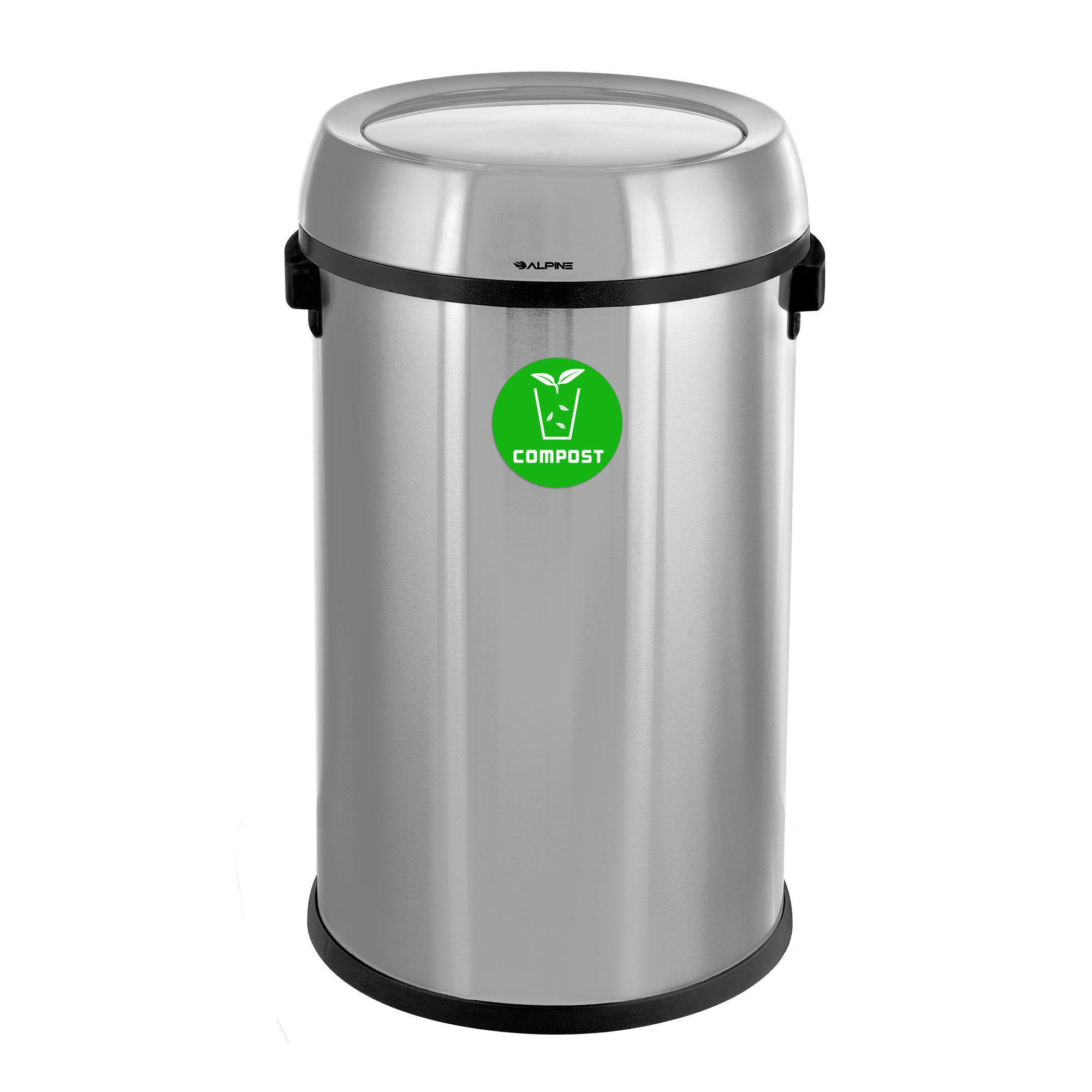 Alpine, 17-Gallon Stainless Steel Compost Trash Can, Capacity 17 Gal, Model# ALP470-65L-1-CO