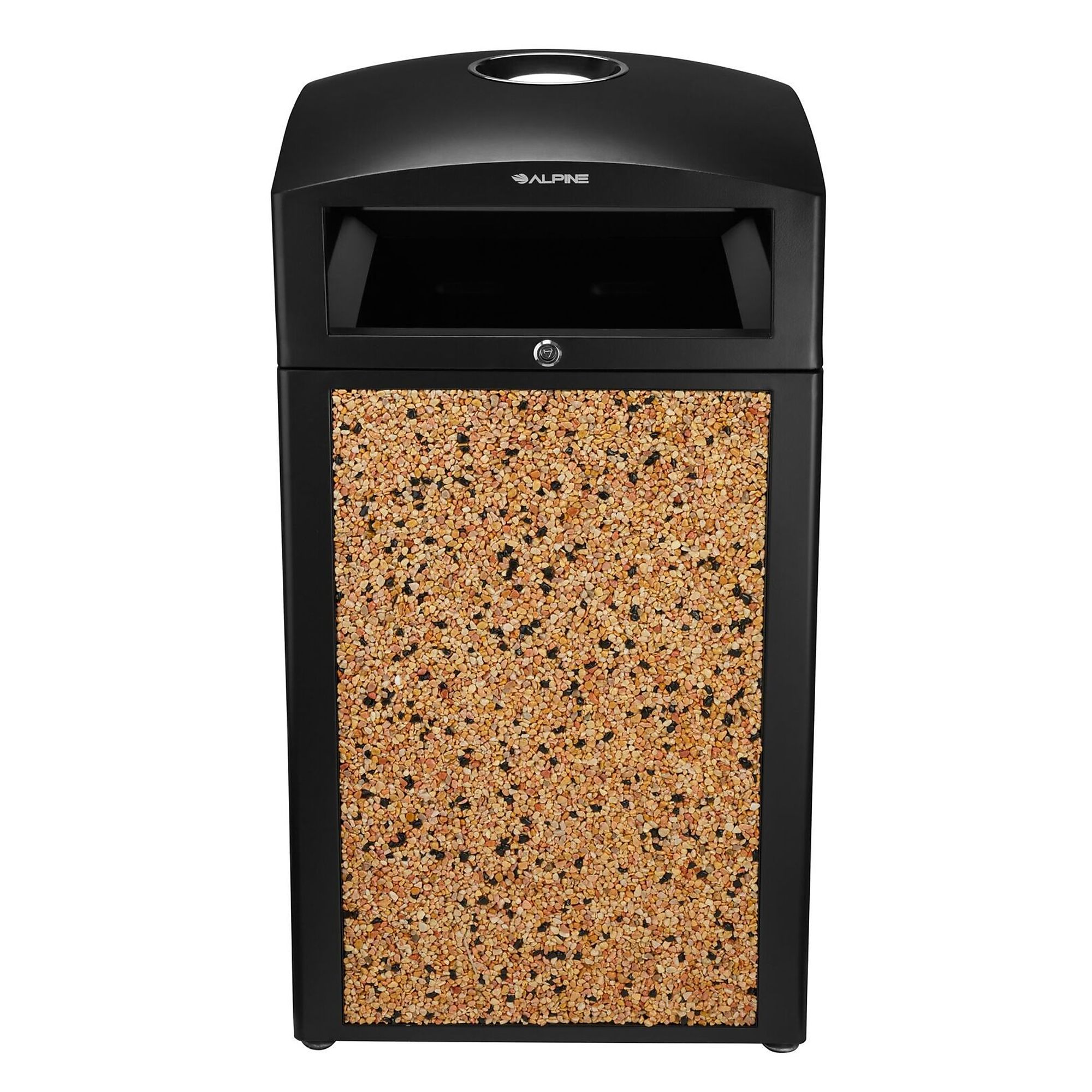 Alpine, 40-Gallon Outdoor Trash Can with Ashtray, Capacity 40 Gal, Model# ALP472-40-STO