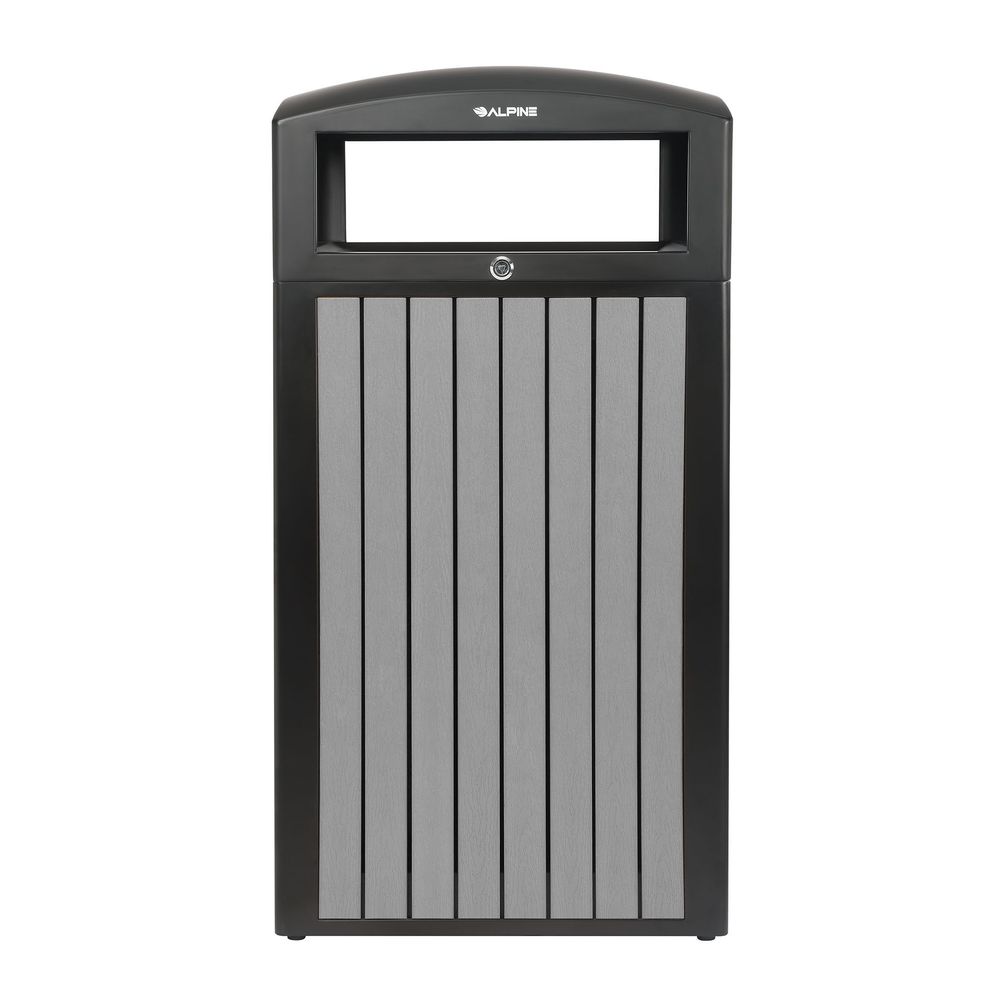 Alpine, 40-Gallon Commercial Outdoor Trash Can, Gray, Capacity 40 Gal, Model# ALP471-40-WD-GRY