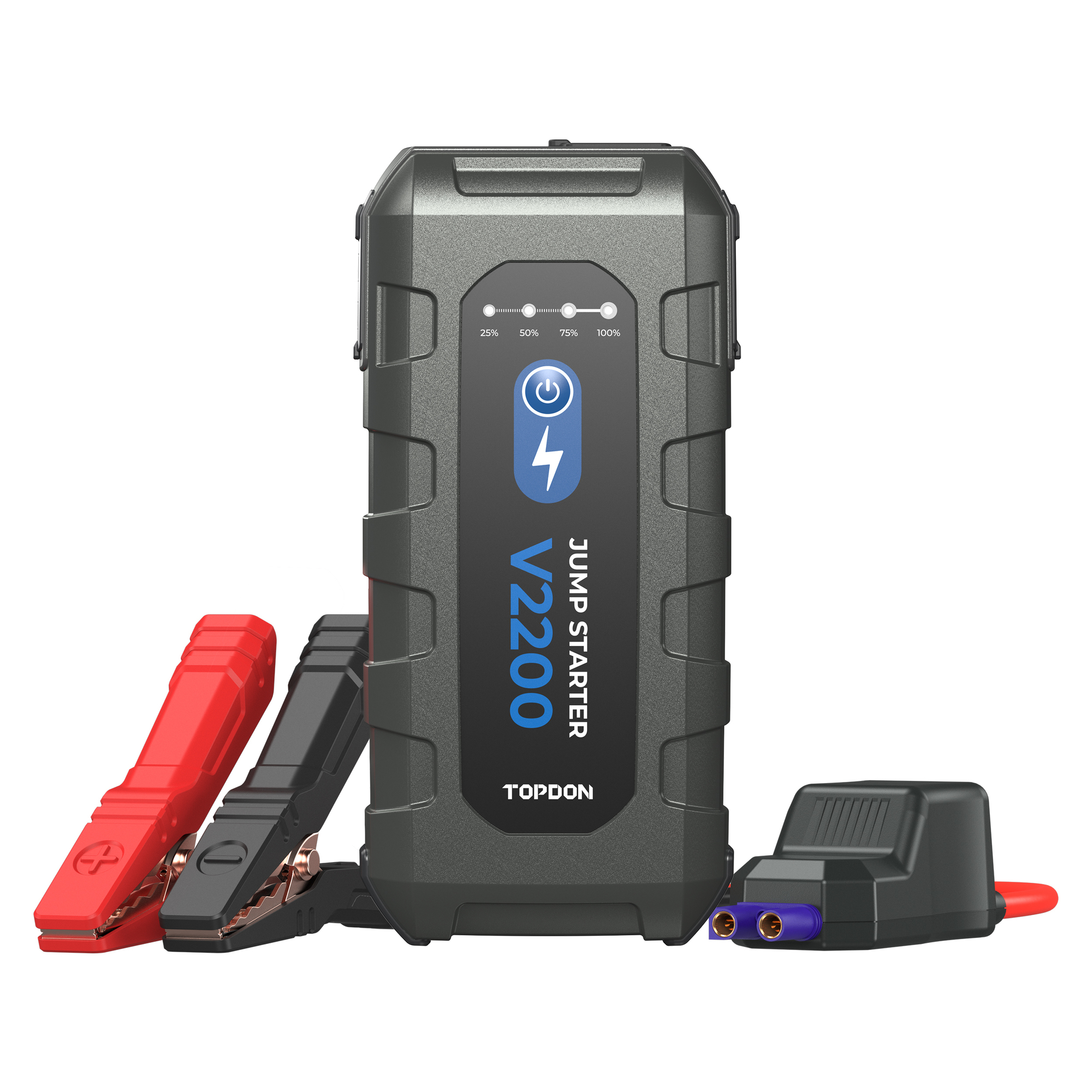 TOPDON Jump Starter Booster - 2200 Amps, 12V, 16000mAh Power Bank, LED Flashlight, Model# V2200