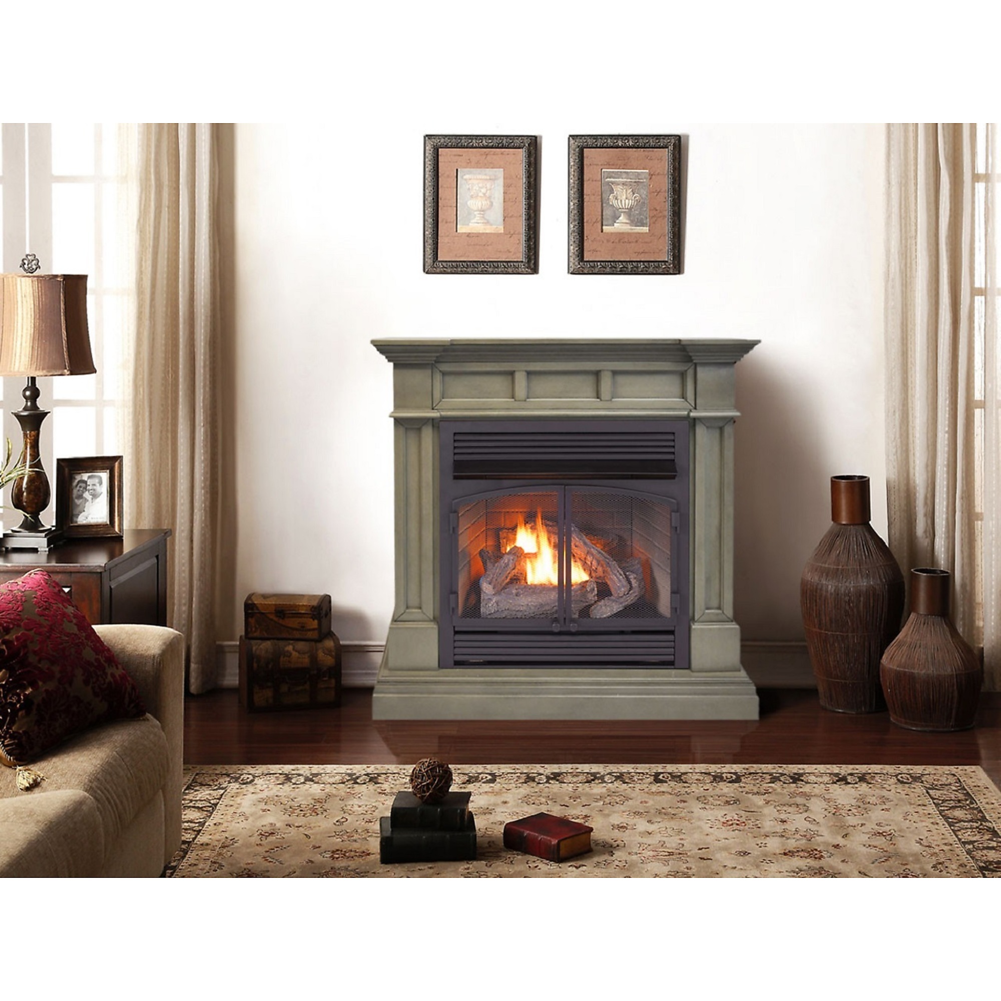 Bluegrass Living, Ventless Gas Fireplace - 32000 BTU, Remote Cont, Heat ...