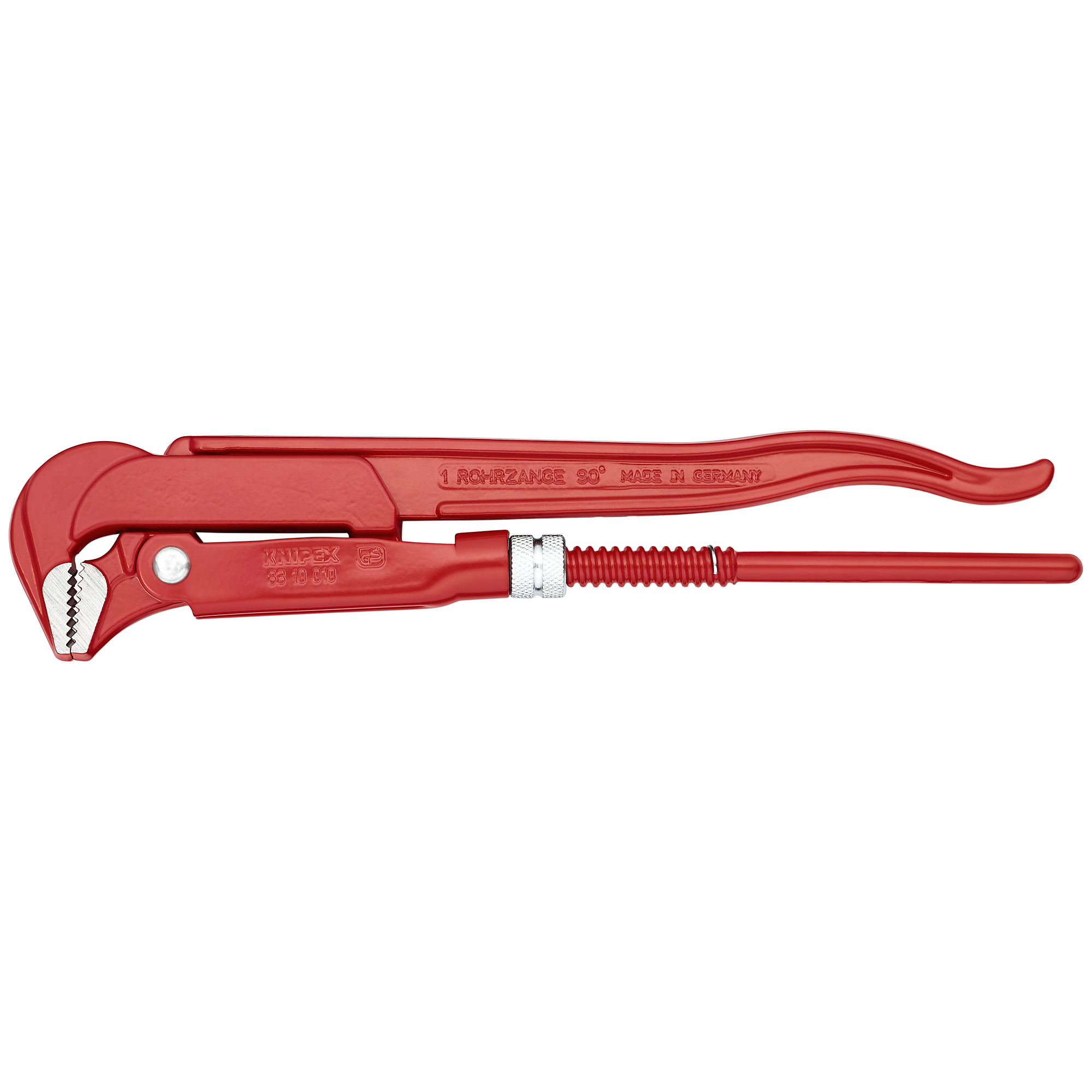 KNIPEX Swedish Pipe Wrench - 12in., 90° Angled Jaws, 1.625in. Jaw Capacity, Steel, Model# 83 10 010