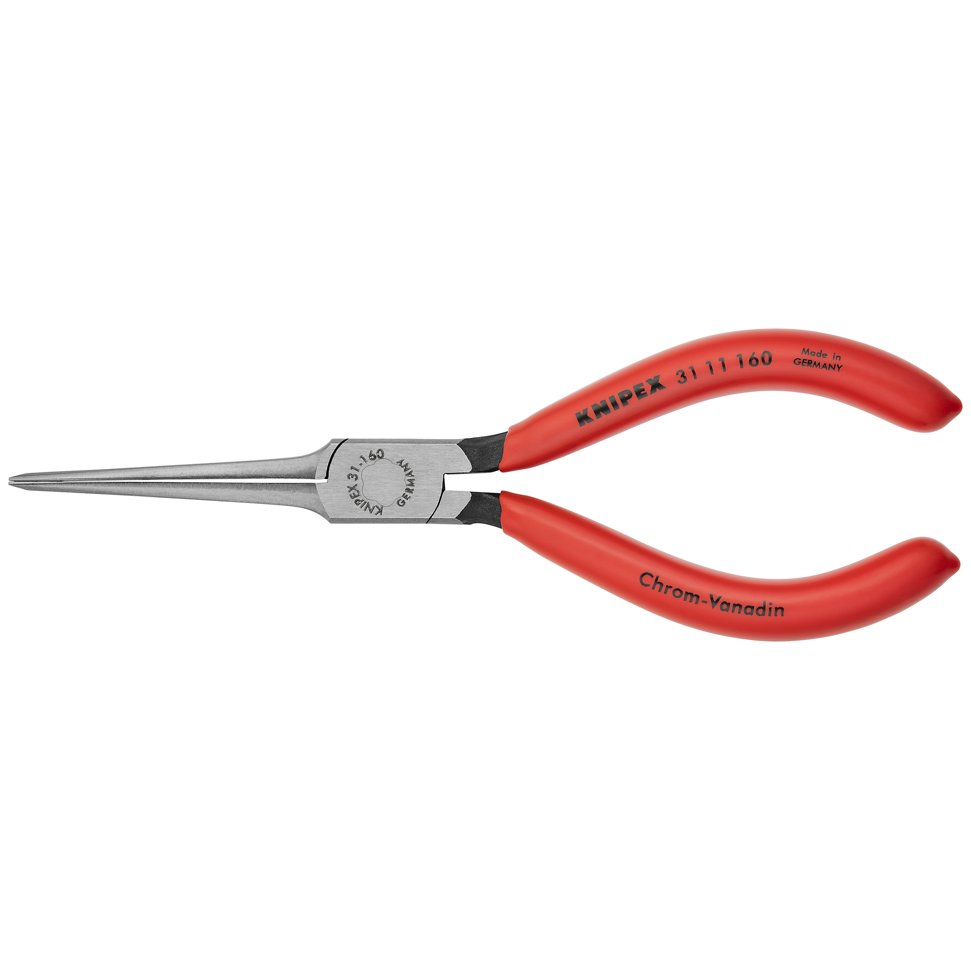 KNIPEX, Needle-Nose Pliers, Plastic coating, 6.25in., Pieces (qty.) 1 Material Steel, Model# 31 11 160