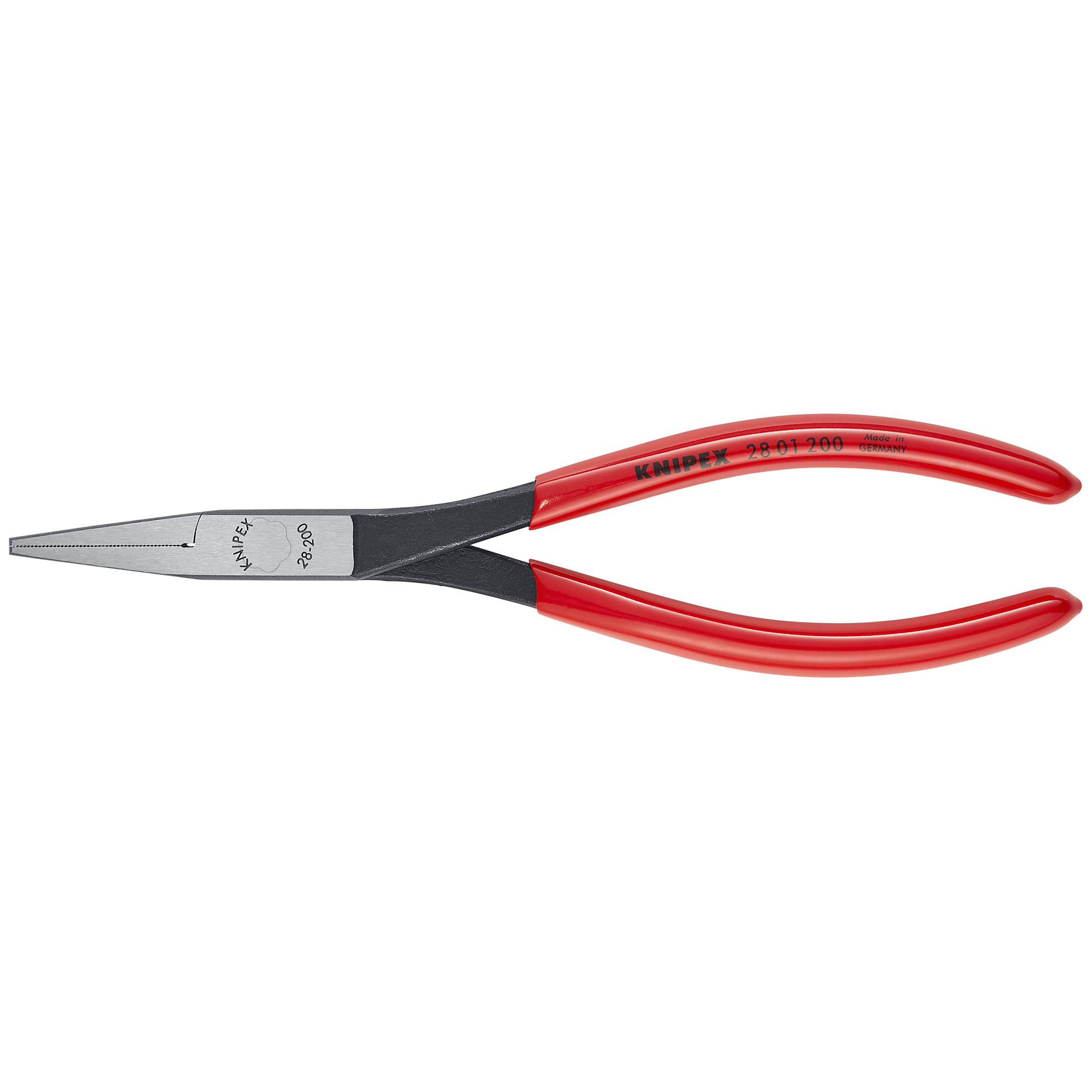 KNIPEX Flat Nose Assembly Pliers - 8in., Steel, Serrated Gripping Surface, Model# 28 01 200