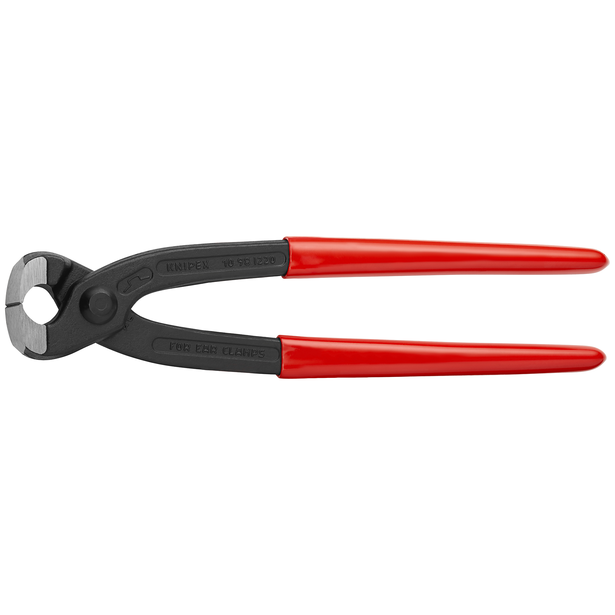 KNIPEX Ear Clamp Pliers - 8.75in., Plastic Coating, Steel, Model# 10 98 I220