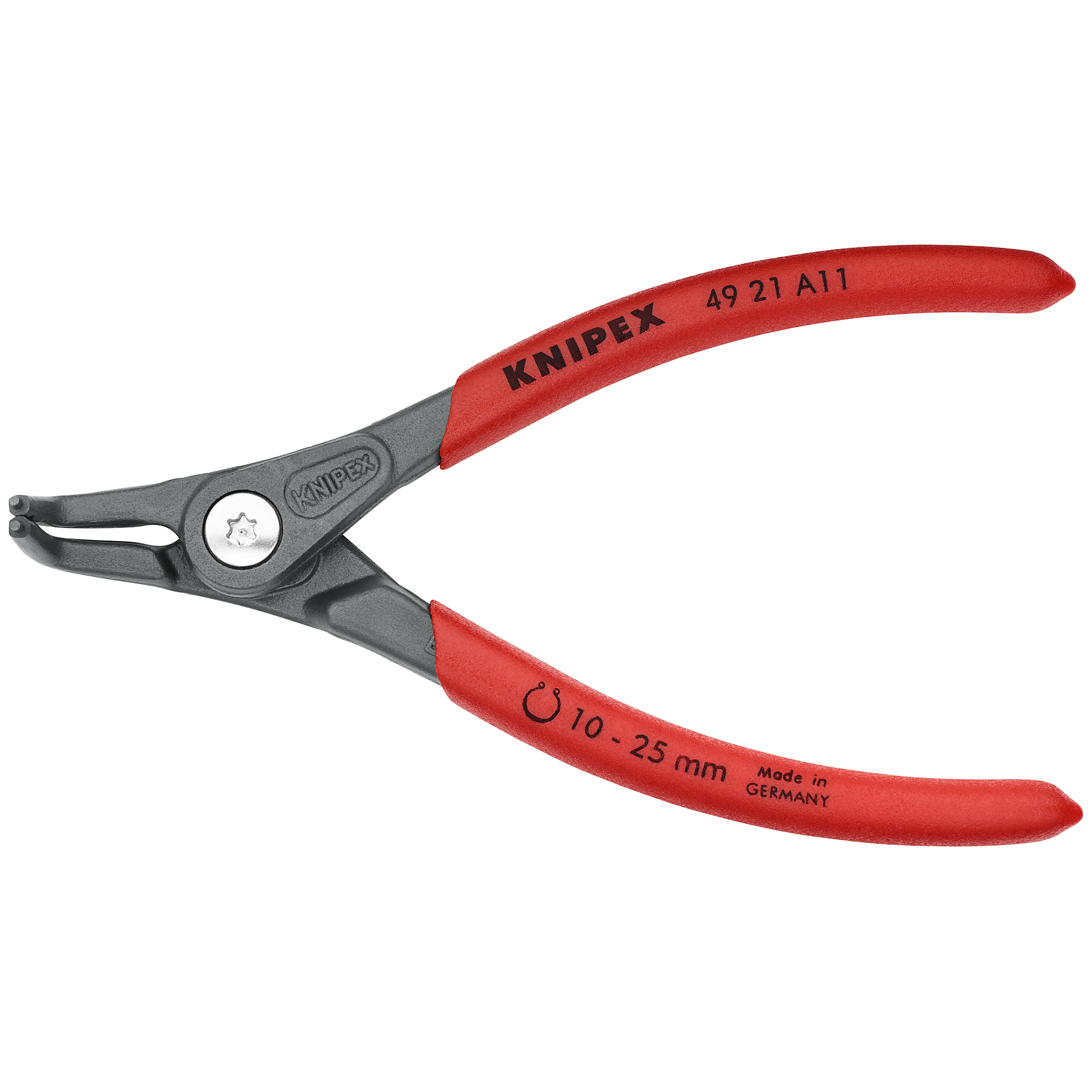 KNIPEX, Ext 90° Prec. Snap Ring Pliers, 3/64 tip, 5.125in., Pieces (qty.) 1 Material Steel, Model# 49 21 A11