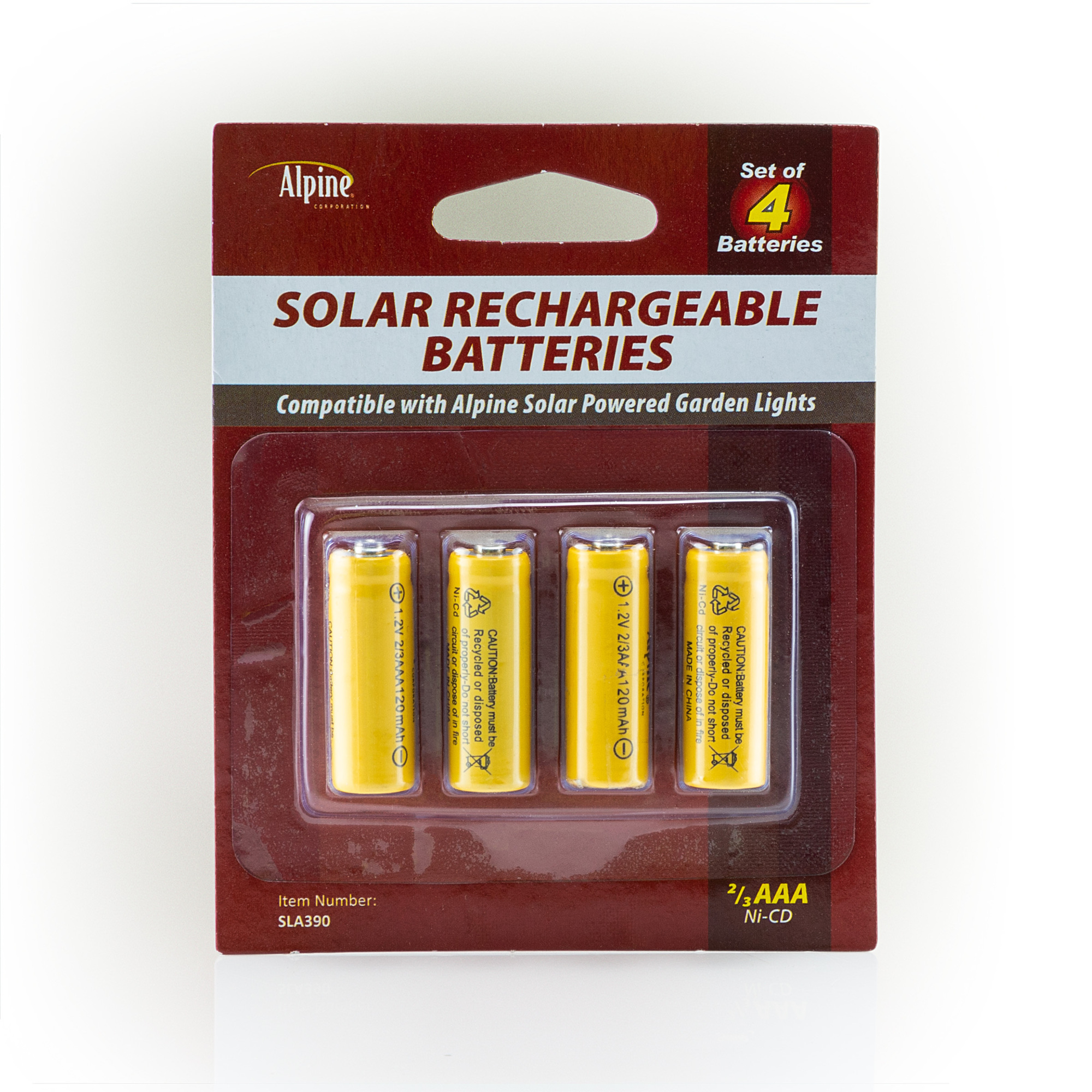 Alpine Corporation, Solar Rechargble Battery 4pack(2/3 AAA) Replacmnt ...