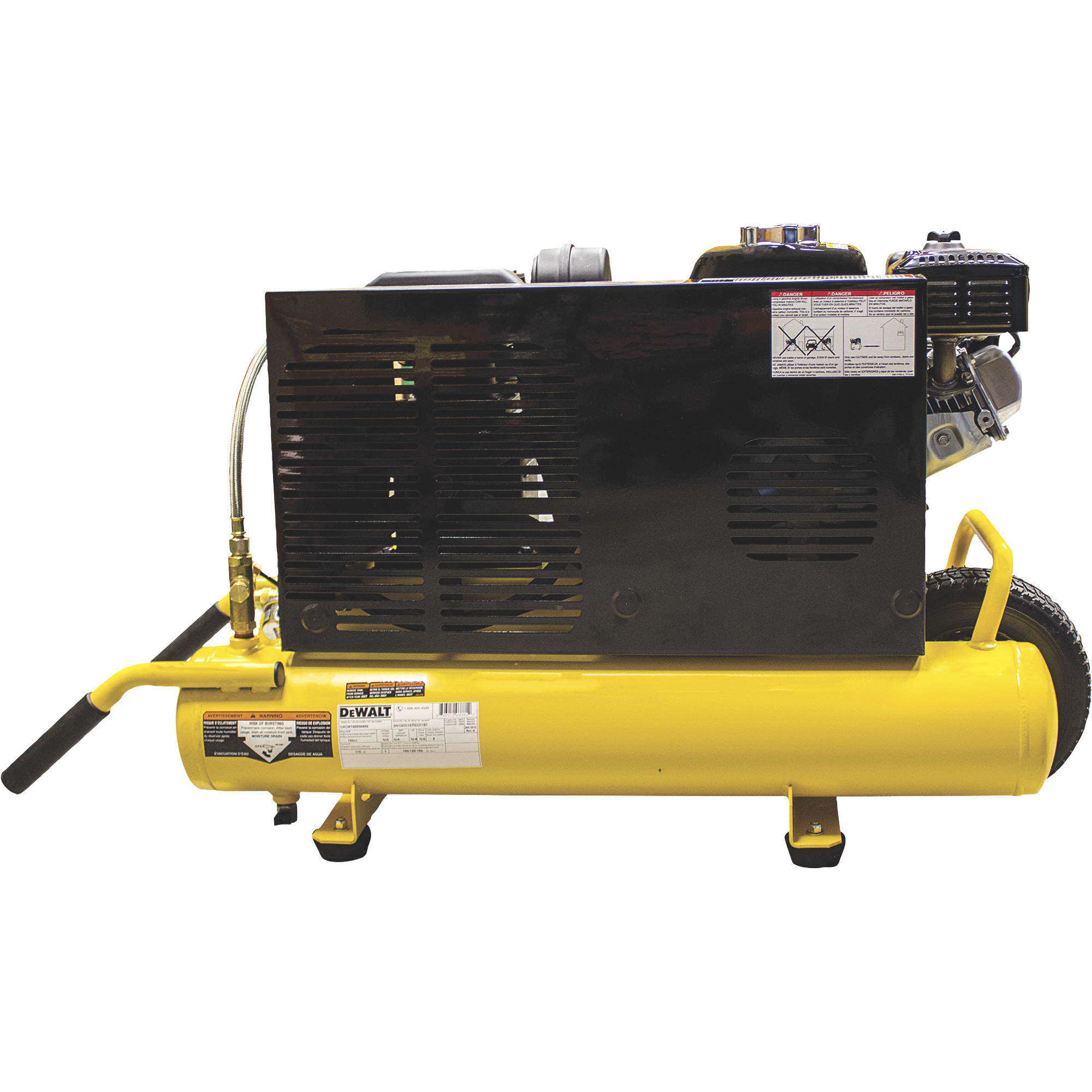 DEWALT GasPowered Wheelbarrow Compressor, Honda GX160 OHV Engine, 8