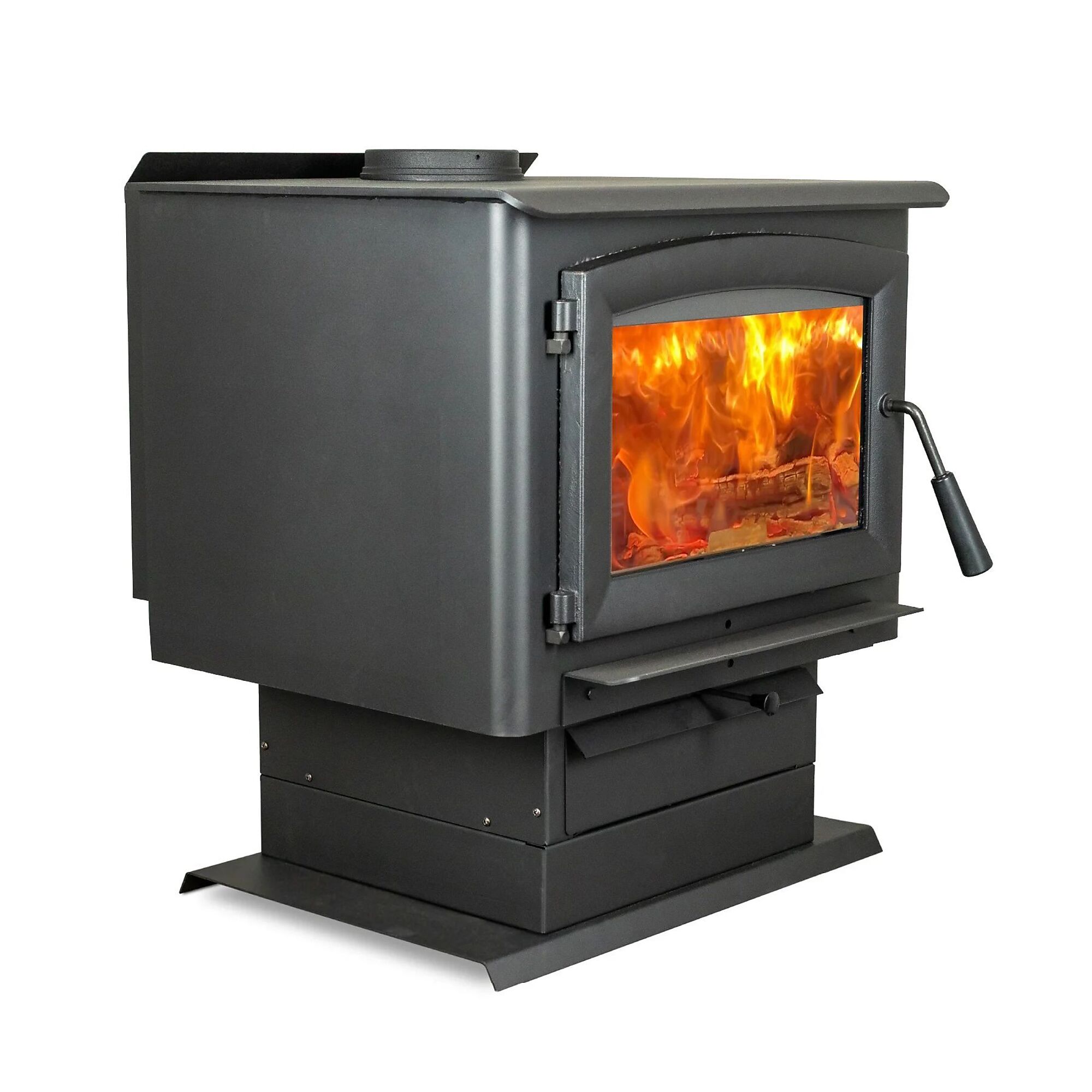 Ashley Hearth, 2500 Sq. Ft. Pedestal Wood Stove, Heat Output 112800 Btu/hour, Heating Capability 2500 ft², Model# AW2520E-P